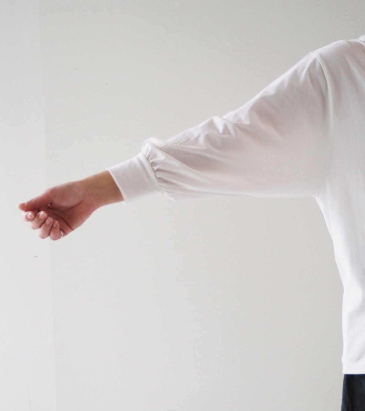 ALWEL MOCK NECK PUFF SLEEVE TEE , White