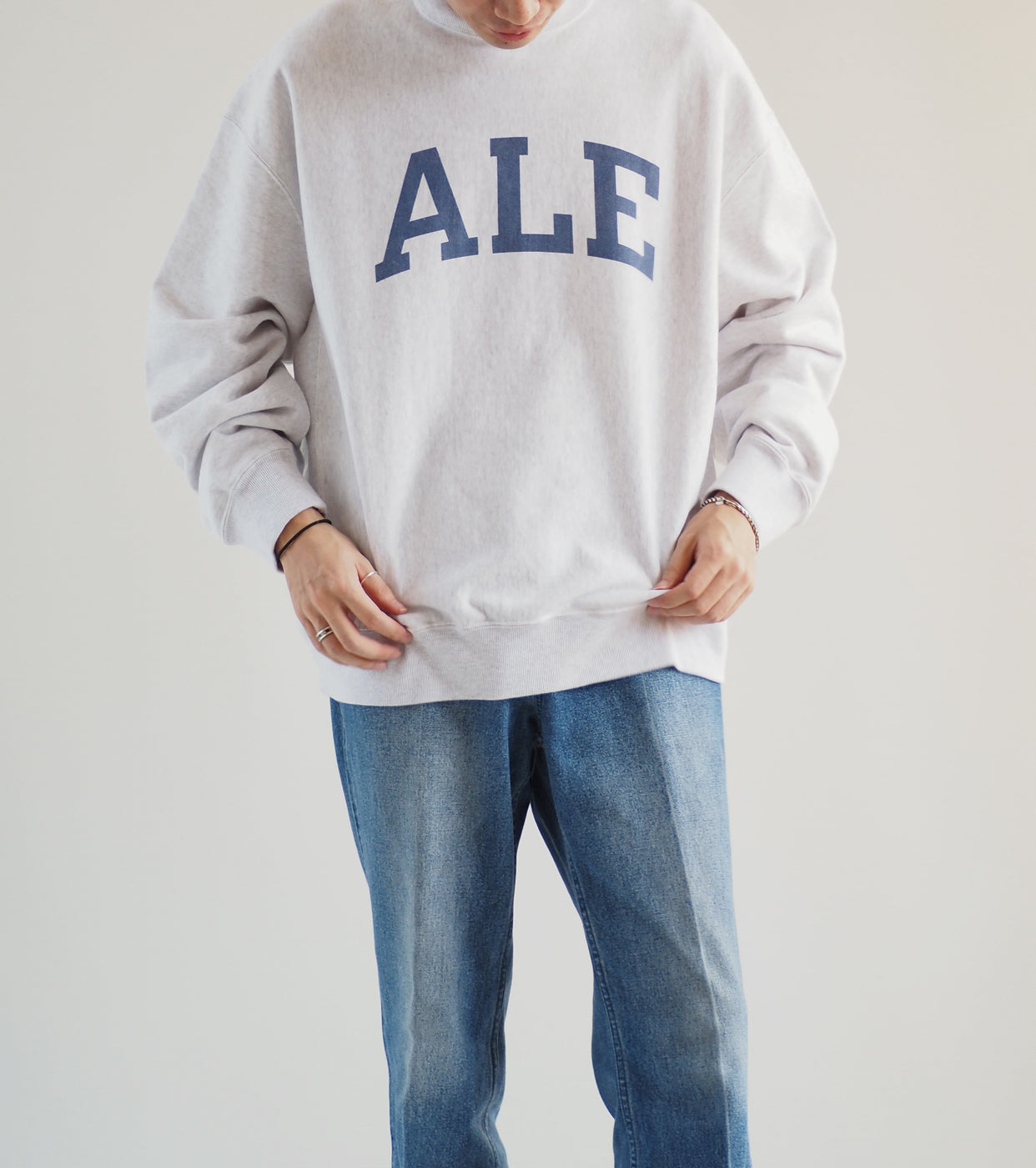 Blurhms Print Sweatshirt Crew Neck Pullover Big,Heater White×ALE-Y