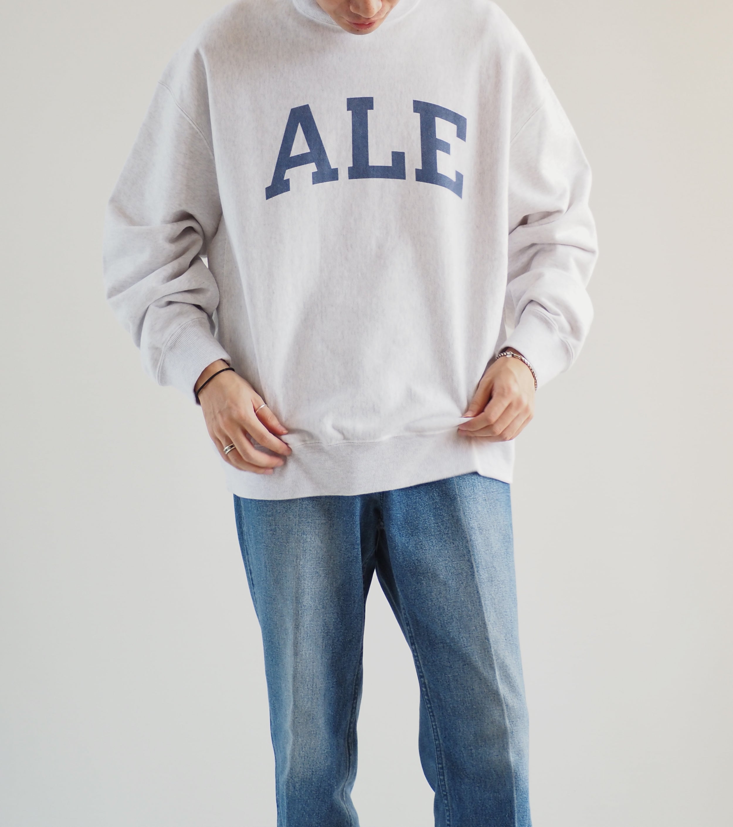 Blurhms Print Sweatshirt Crew Neck Pullover Big,Heater White×ALE-Y