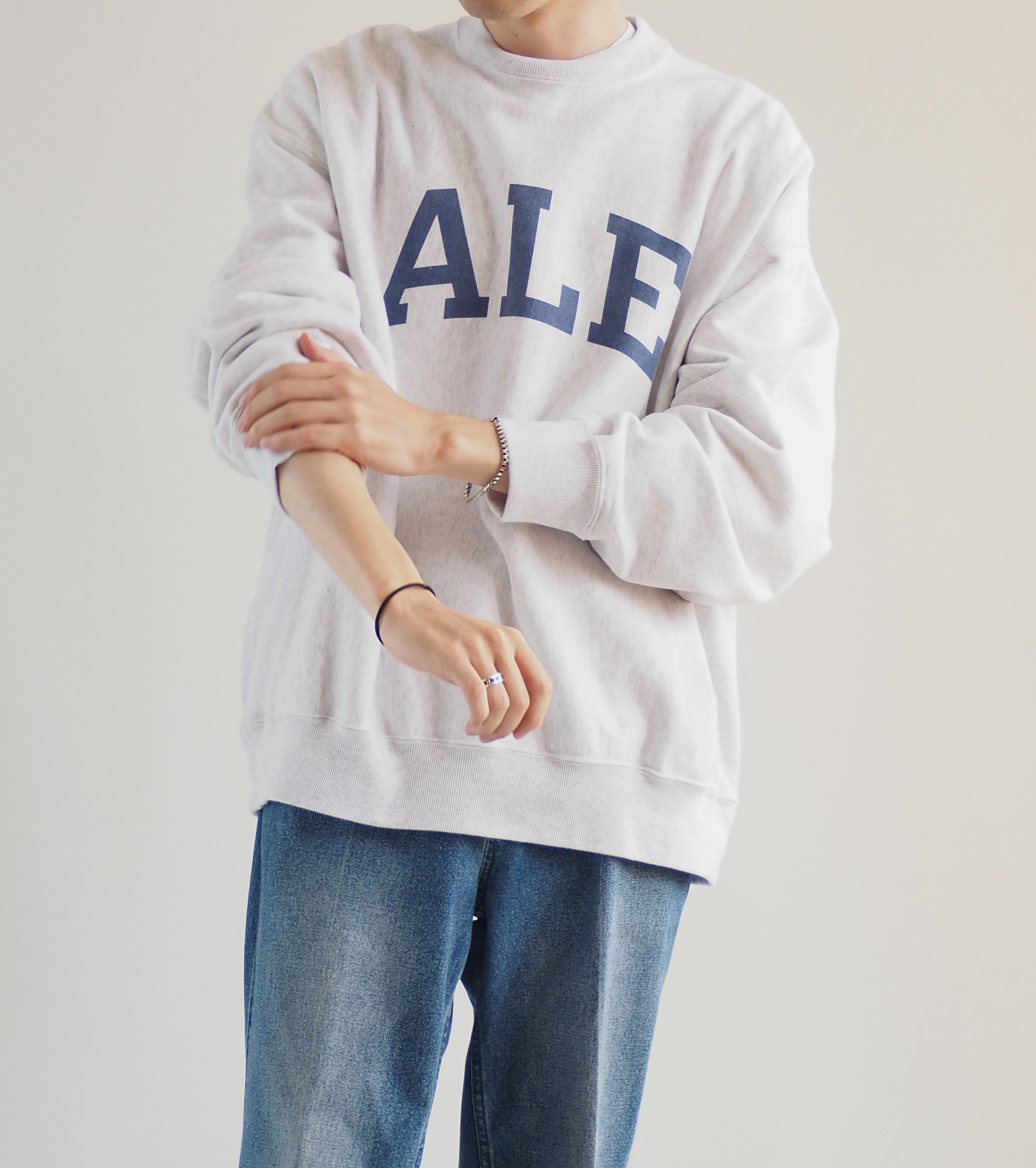 Blurhms Print Sweatshirt Crew Neck Pullover Big,Heater White×ALE-Y