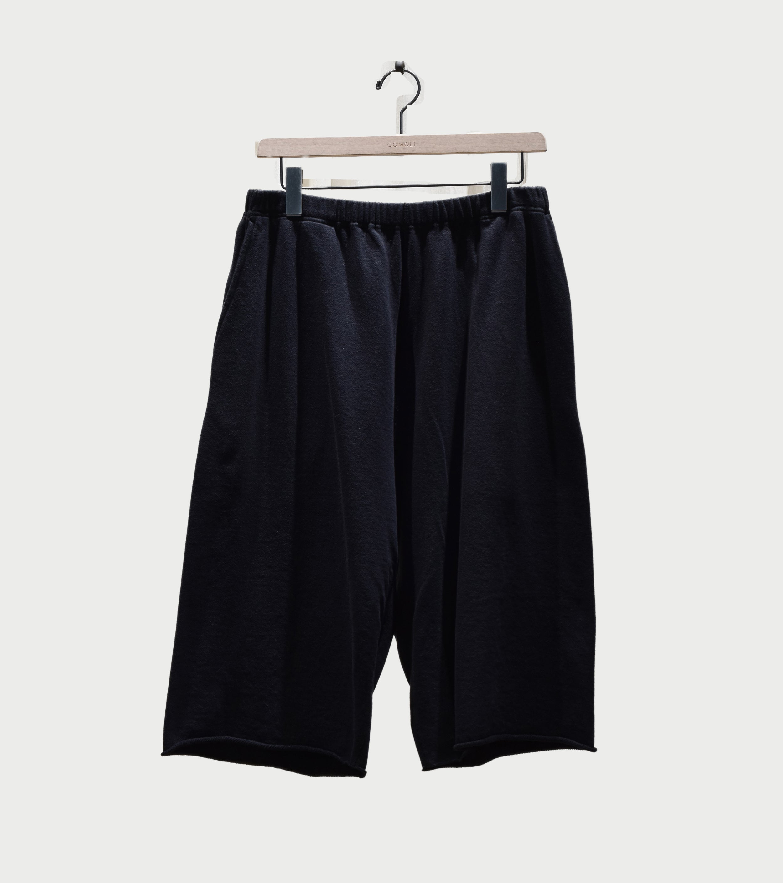 COMOLI LW Cotton French Terry Short Pants, Black