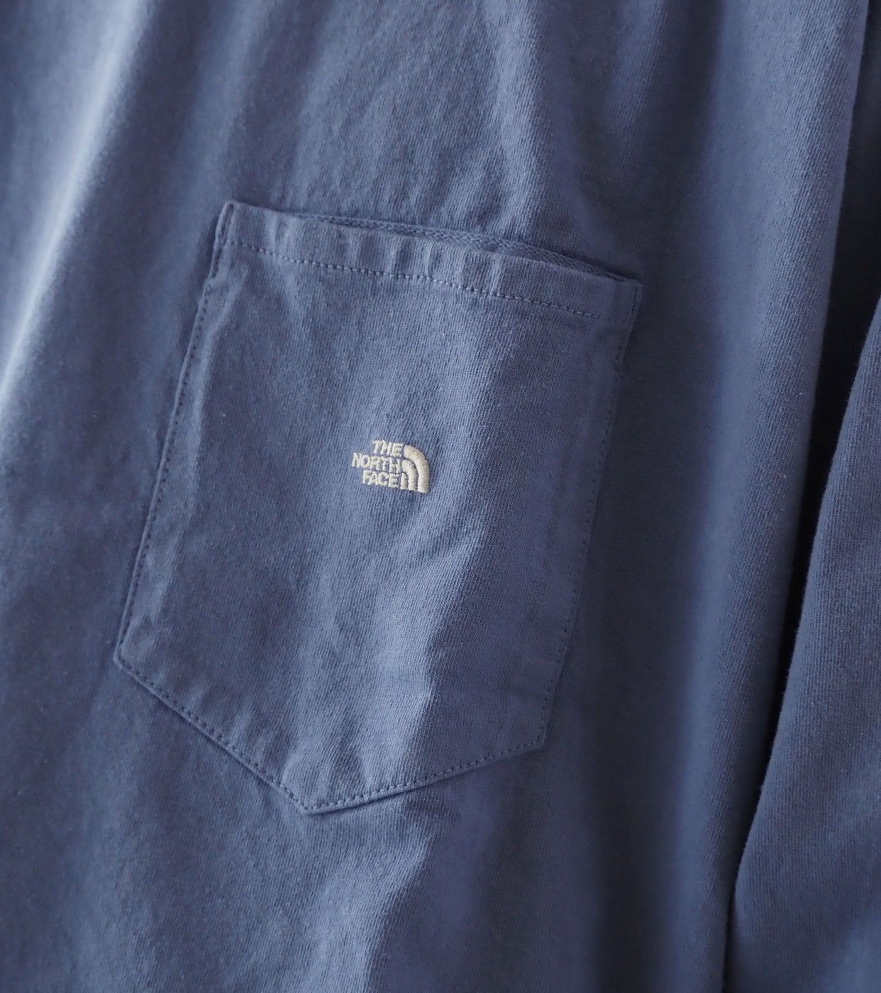 7oz Long Sleeve Pocket Tee, SmokeyPurple × OffWhite