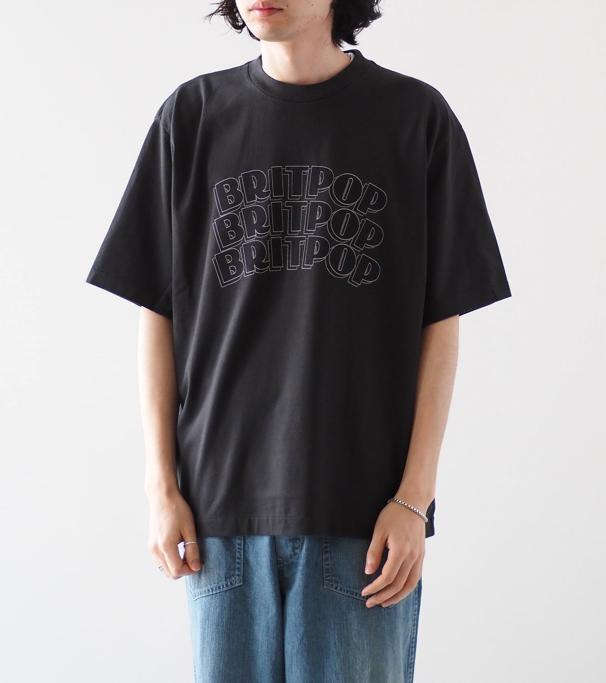 blurhms ROOTSTOCK BRITPOP Print Tee WIDE , Ink Black × Black-Pt