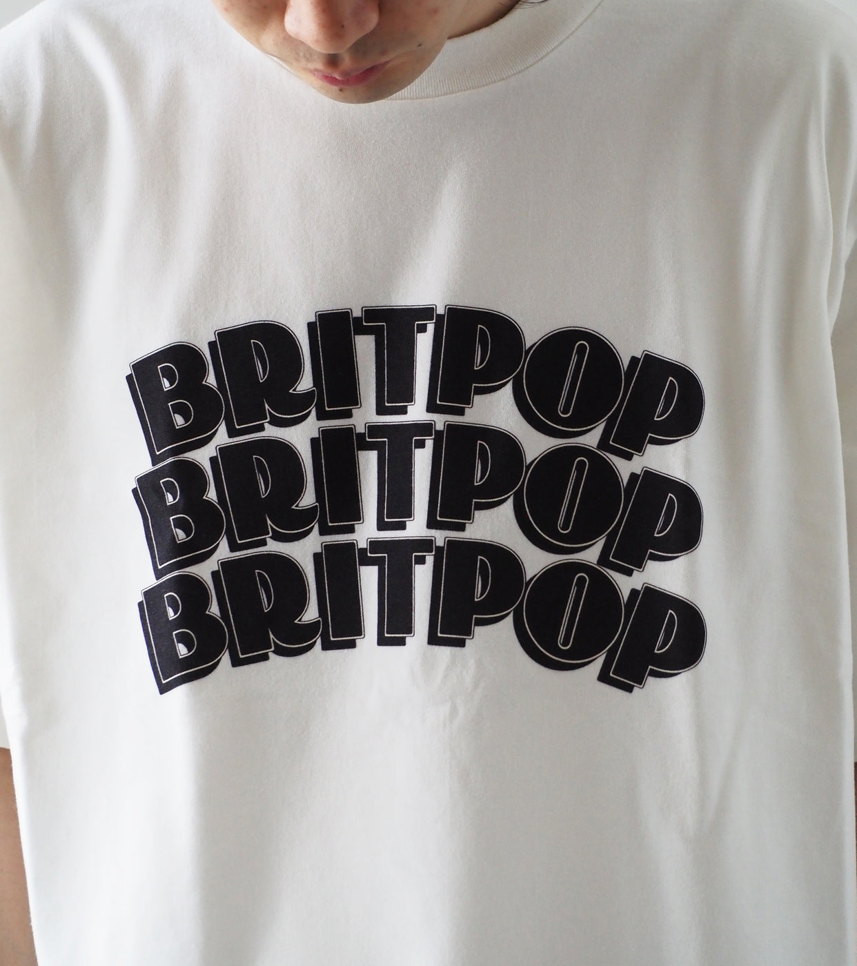 blurhms ROOTSTOCK BRITPOP Print Tee WIDE , White × Black-Pt