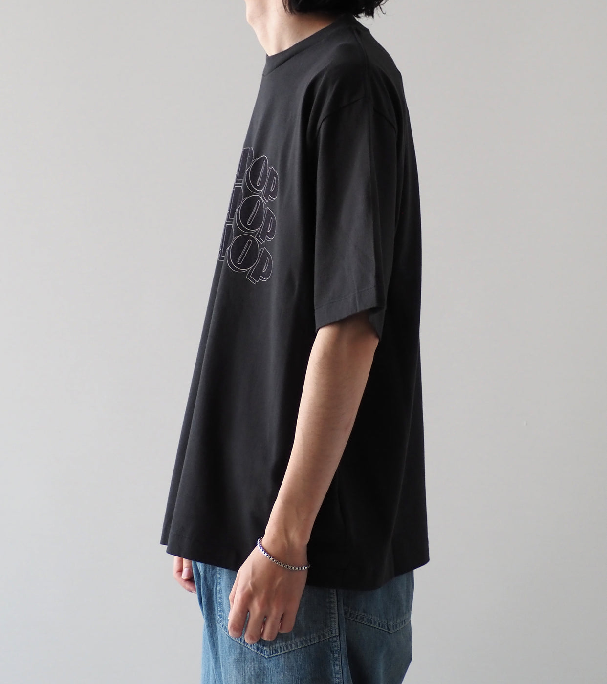blurhms ROOTSTOCK BRITPOP Print Tee WIDE , Ink Black × Black-Pt