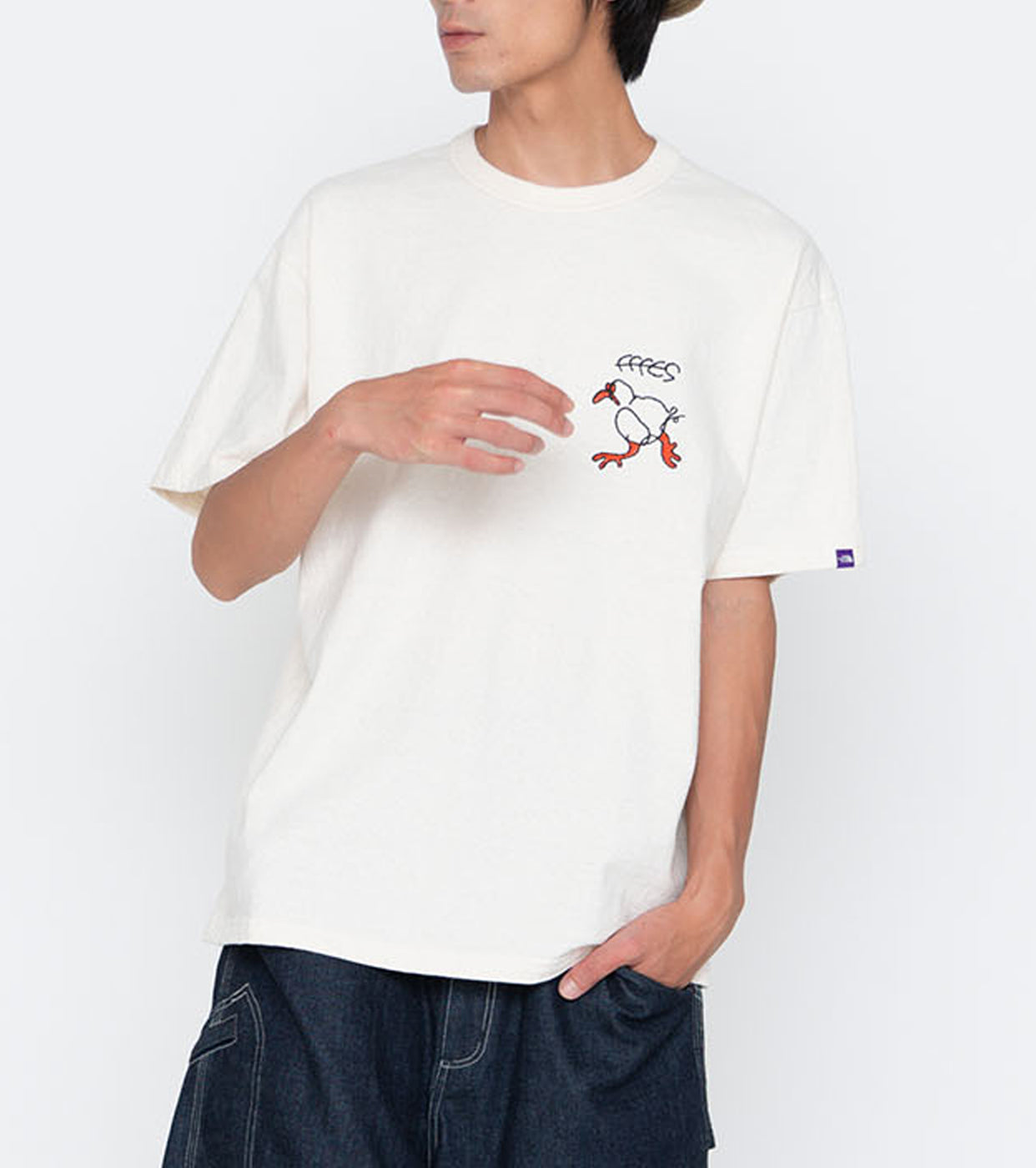 FFFES Embroidered Graphic Tee , Natural