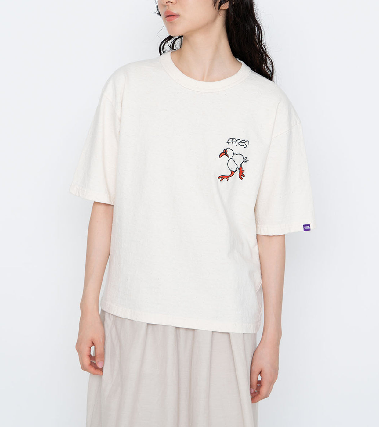 FFFES Embroidered Graphic Tee , Natural