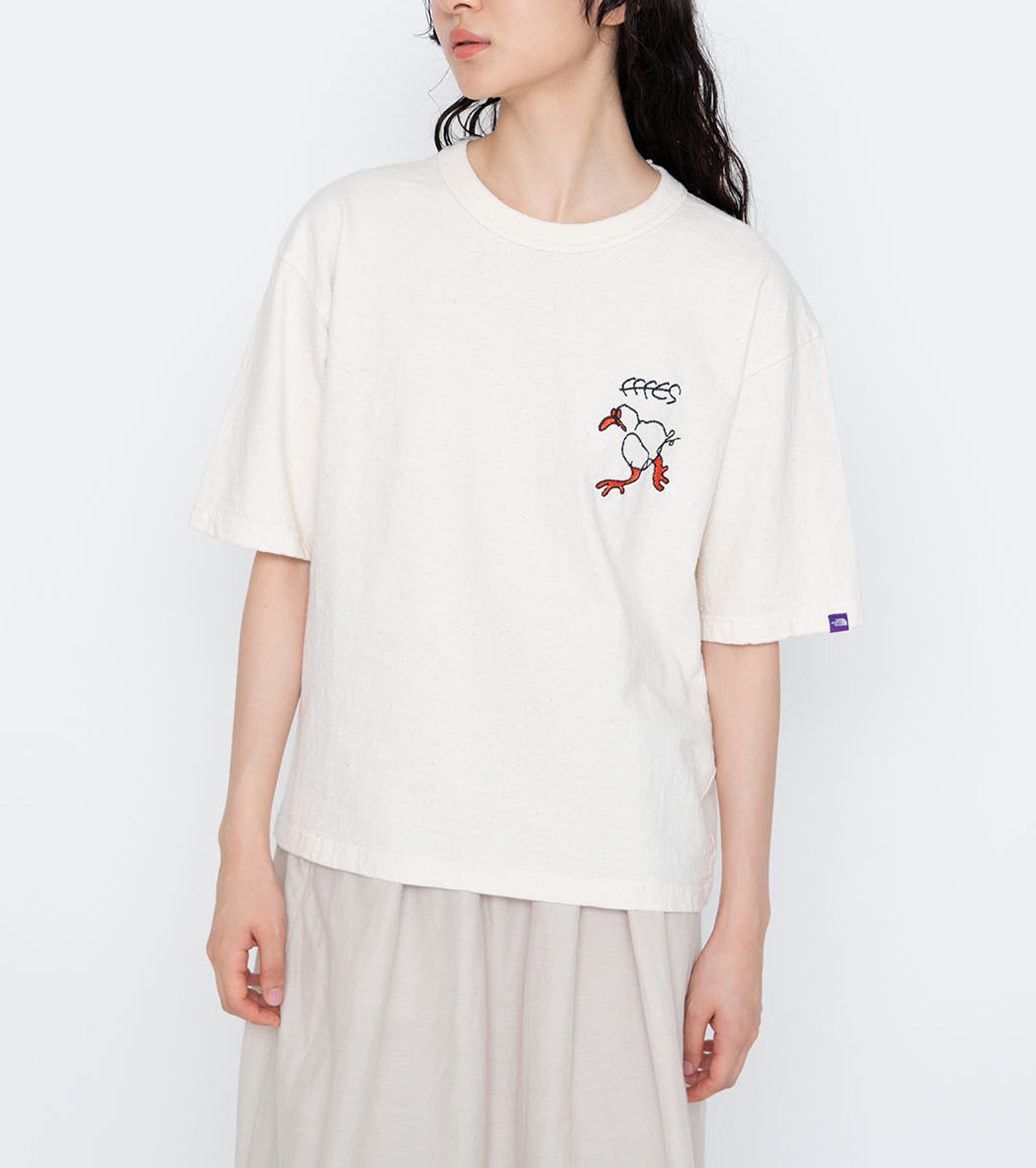 FFFES Embroidered Graphic Tee , Natural