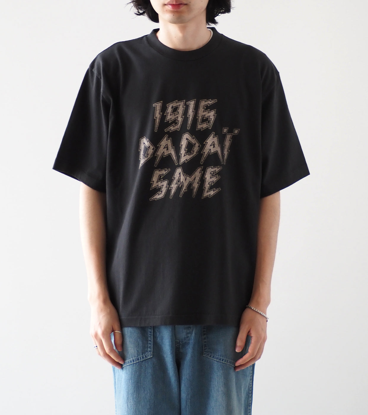 blurhms ROOTSTOCK DADAISM Print Tee WIDE , Ink Black × Ivory-PT