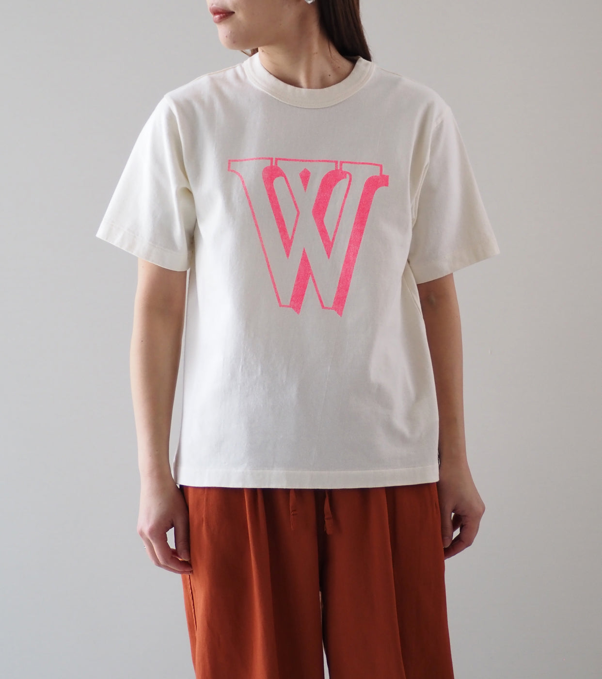 blurhms ROOTSTOCK W-W Print Tee STANDARD , Ivory × Pink-Pt