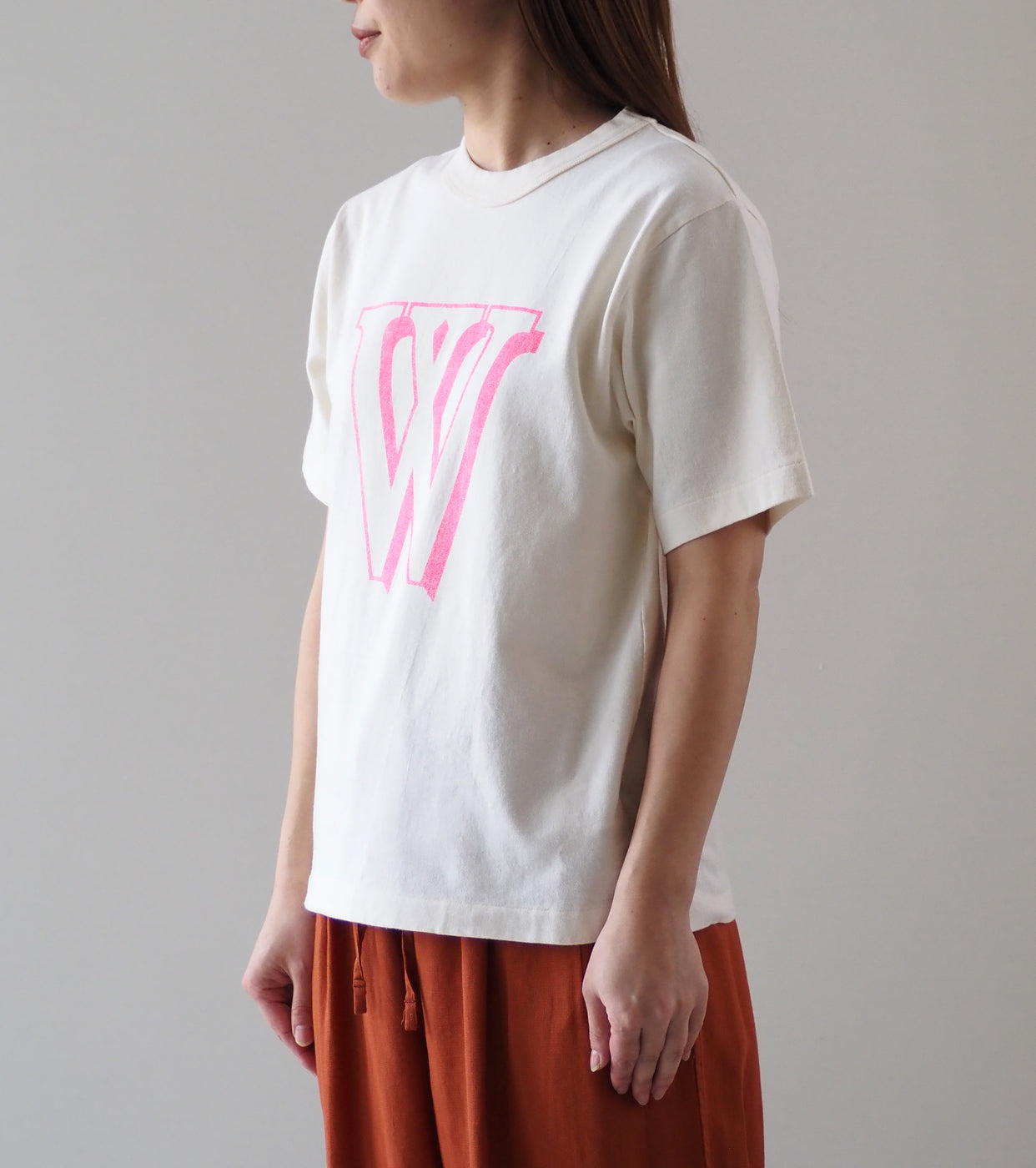 blurhms ROOTSTOCK W-W Print Tee STANDARD , Ivory × Pink-Pt