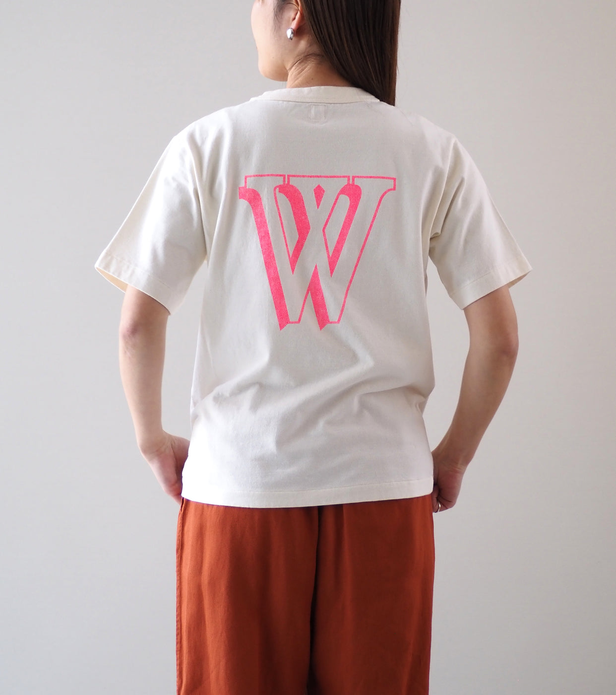 blurhms ROOTSTOCK W-W Print Tee STANDARD , Ivory × Pink-Pt