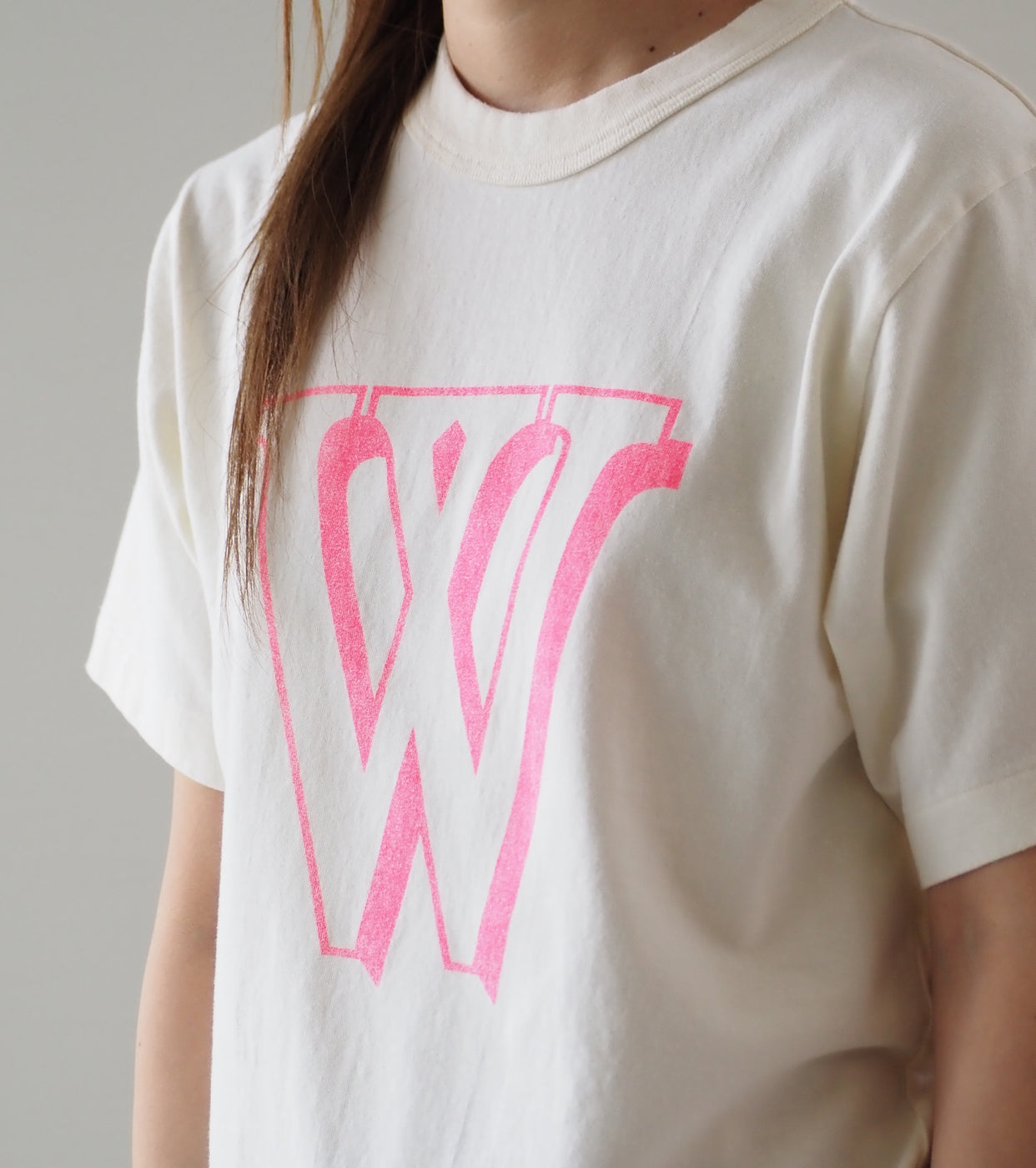 blurhms ROOTSTOCK W-W Print Tee STANDARD , Ivory × Pink-Pt