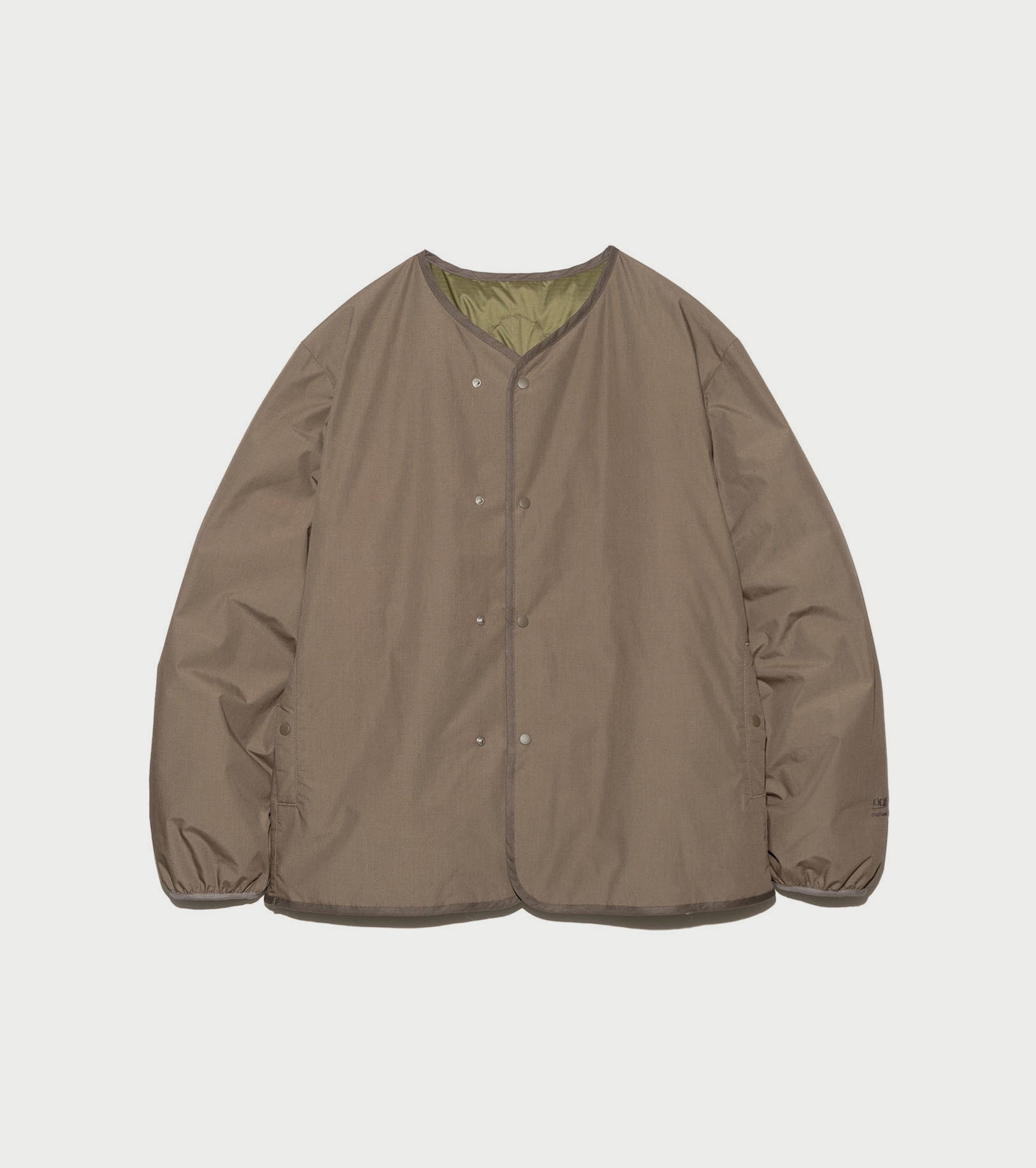 nanamica Women Reversible Down Cardigan, Khaki beige