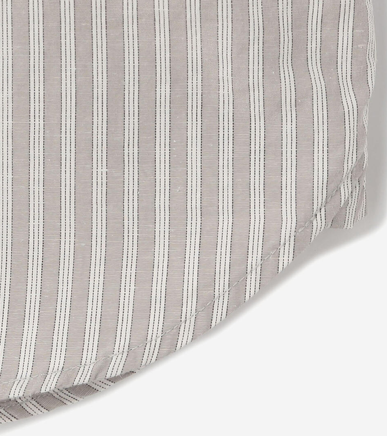 DANTON Cotton Linen Short Sleeve Band Collar Shirt Stripe , Grey× White Stripe