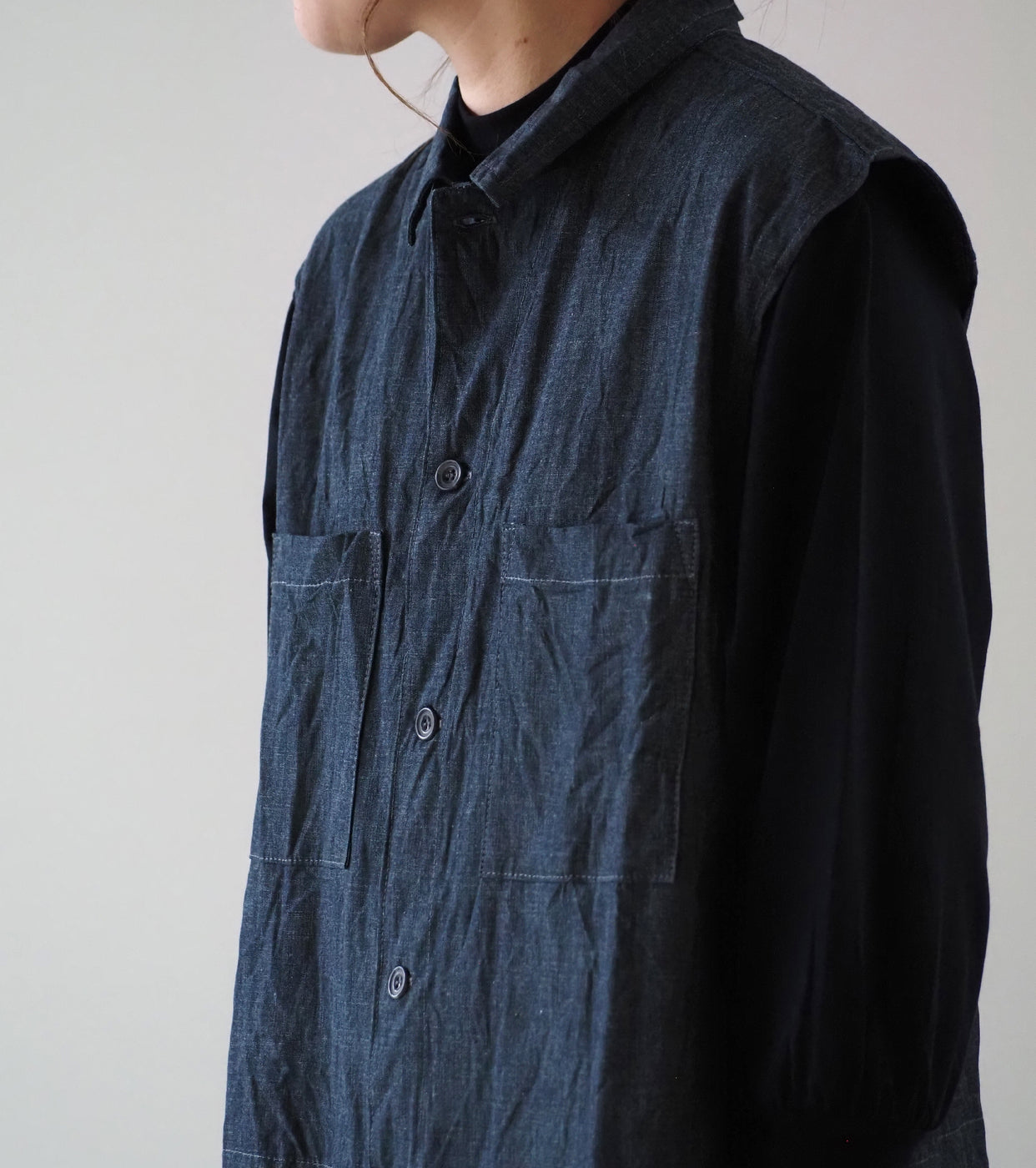 Yarmo Sleeveless Boiler Suit , Indigo