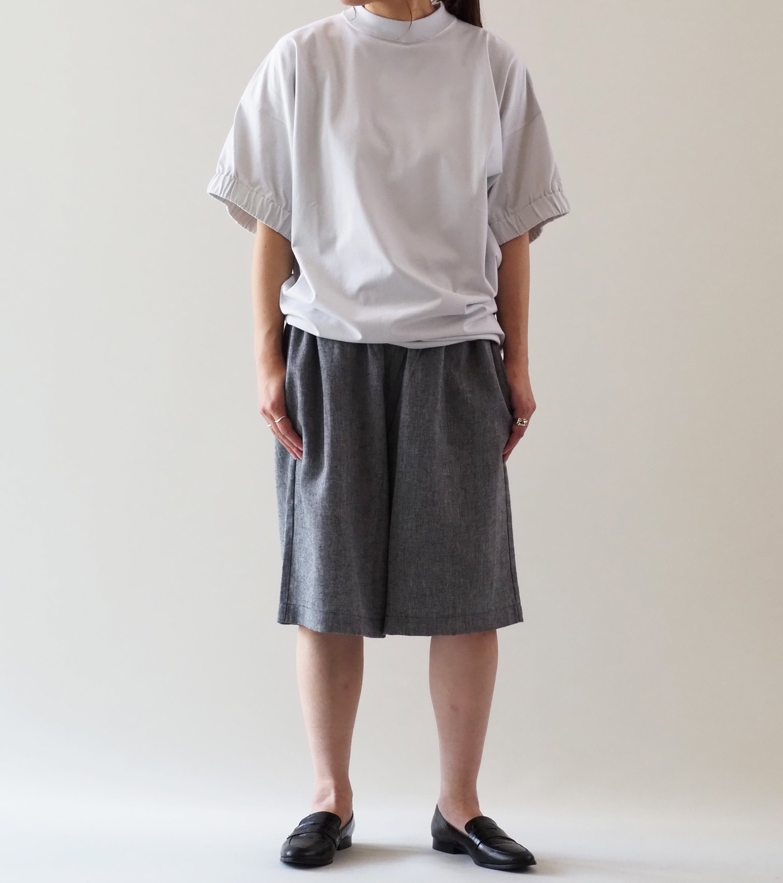 Yarmo Linen Herringbone Shorts, Black