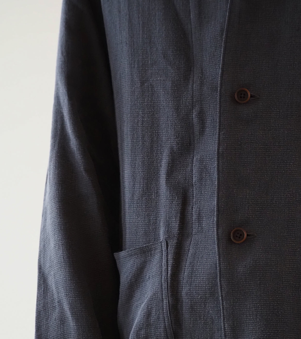 MAATEE&SONS Shirt Jacket Linen Silk Double weave, Chacoal