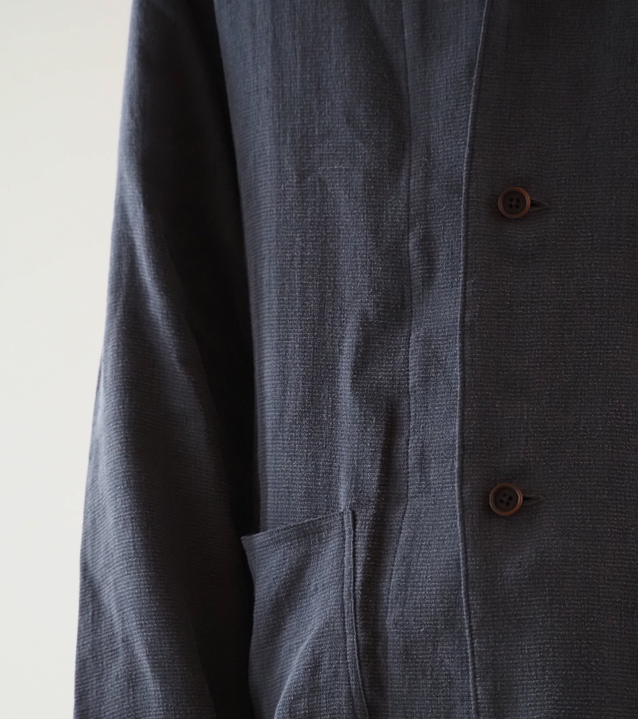 MAATEE&SONS Shirt  Jacket Linen Silk Double weave, Chacoal