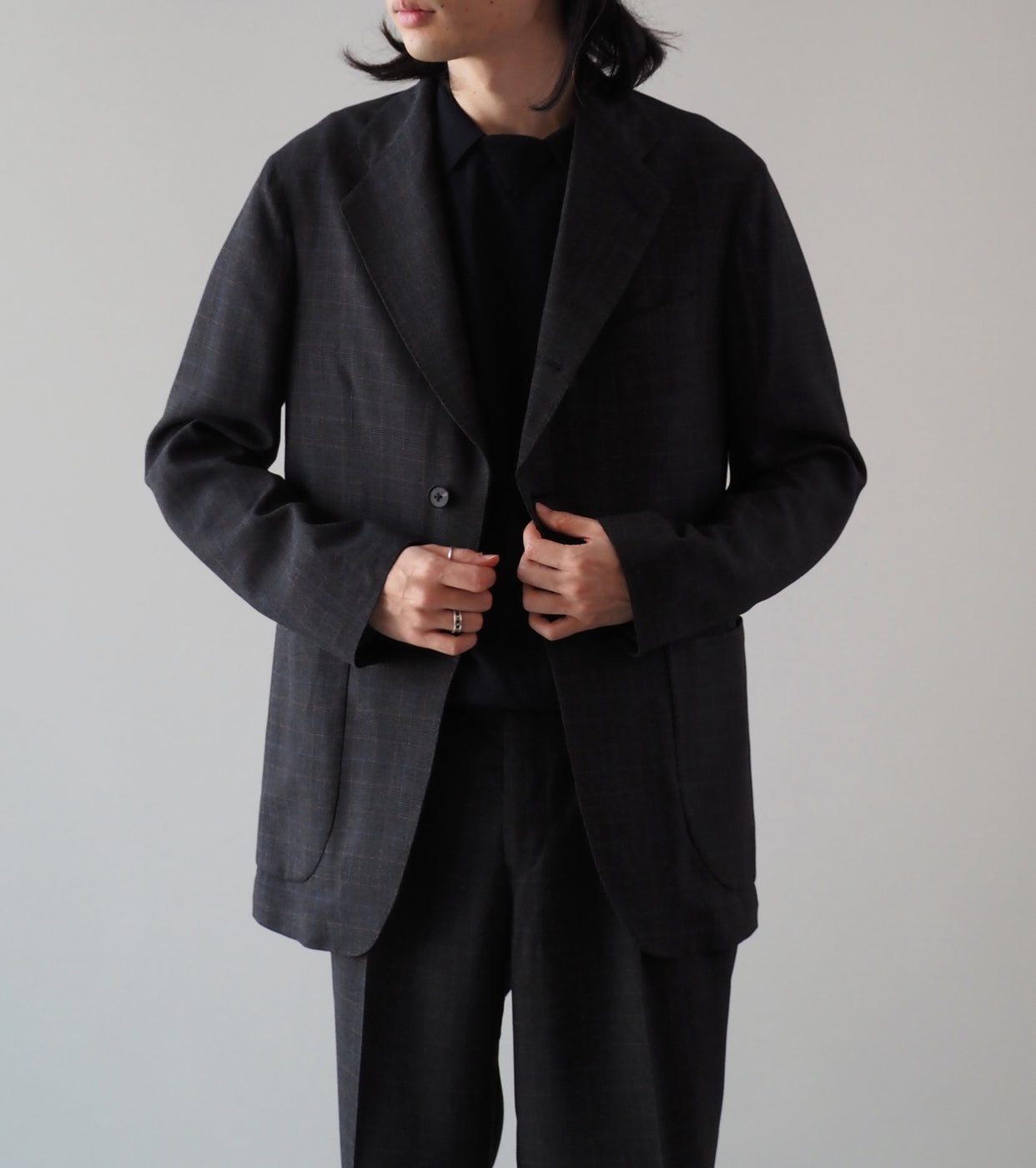 MAATEE&SONS Ancon Single Rayon Jacket ,C.Grey