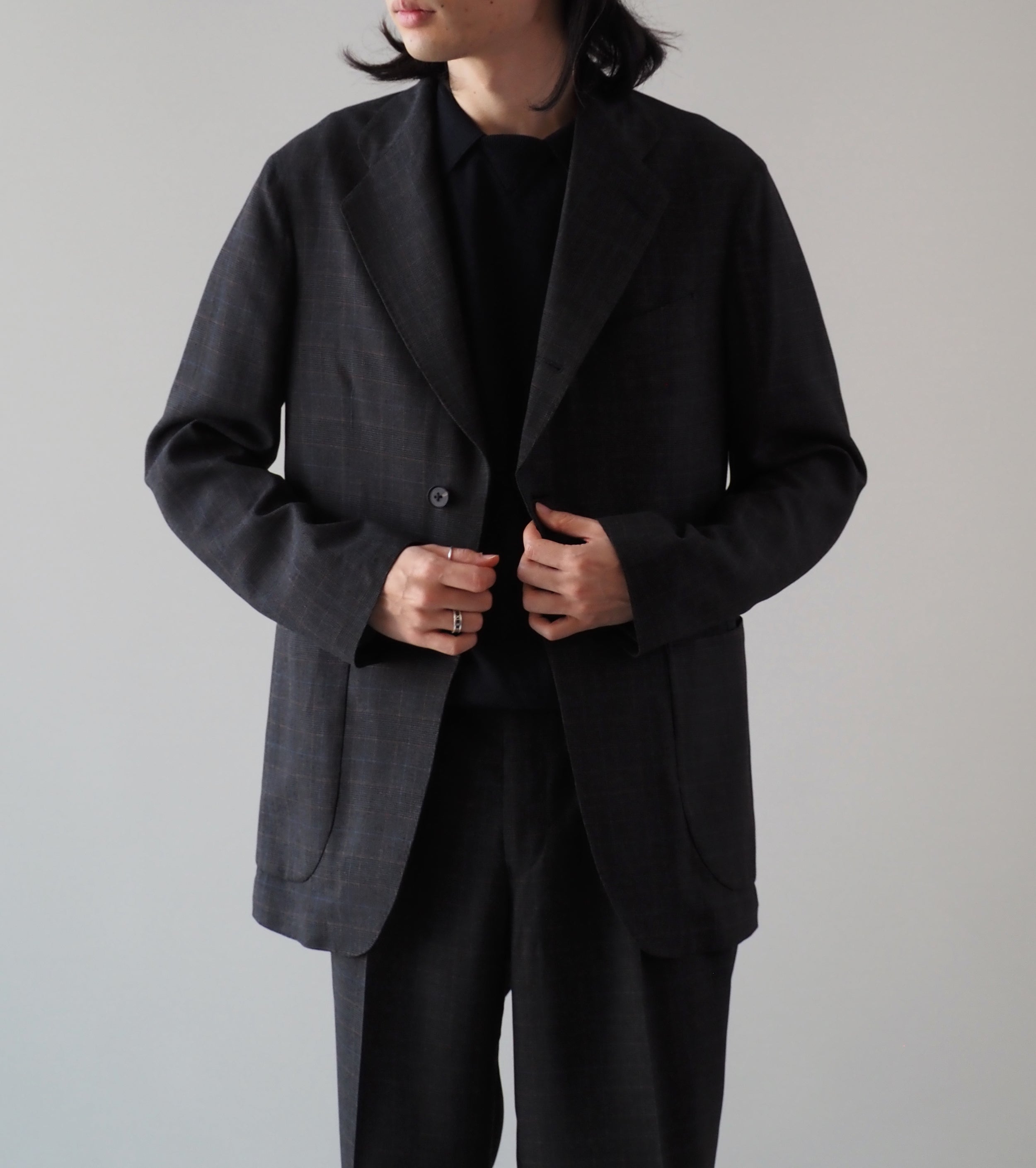 MAATEE&SONS Ancon Single Rayon Jacket ,C.Grey