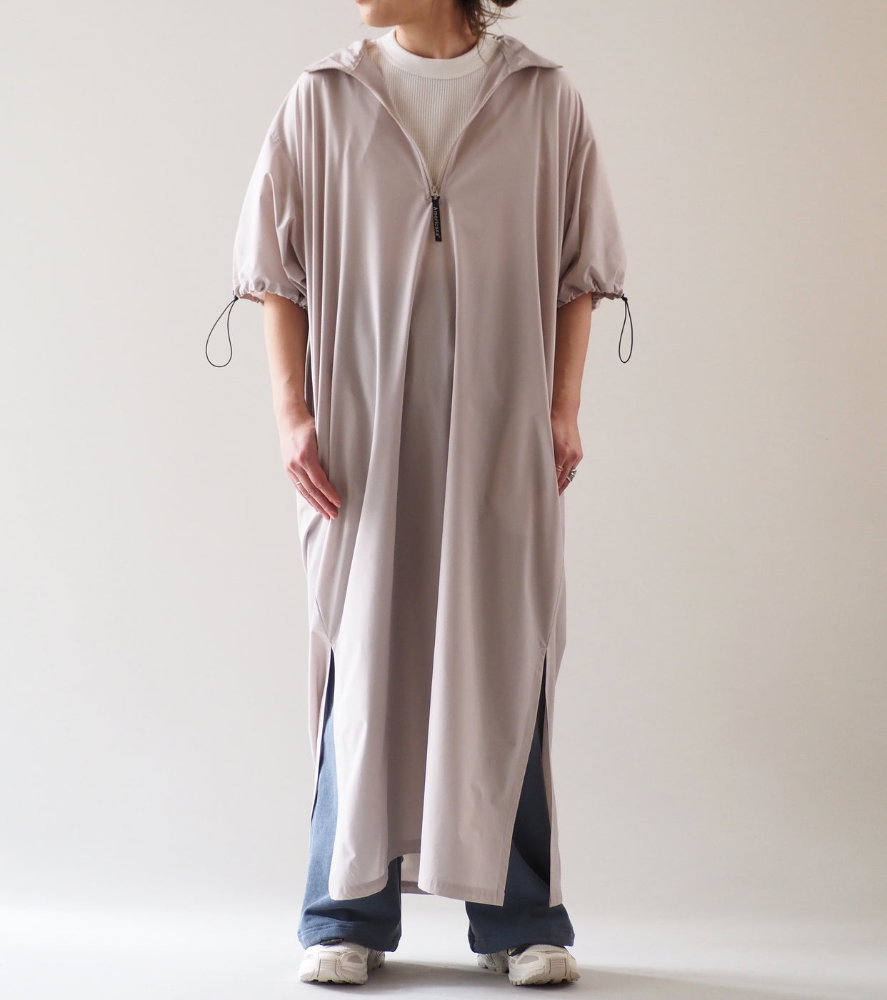 Americana Nylon Ventilation Dress, Light Beige
