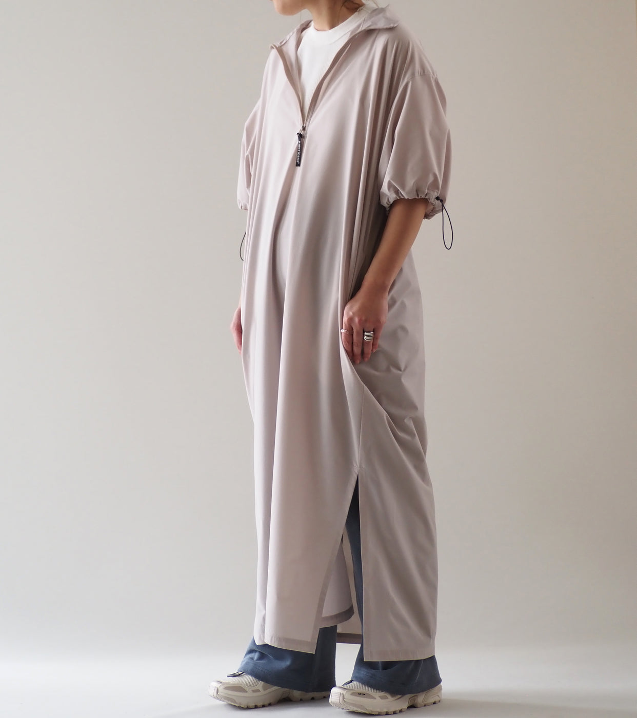 Americana Nylon Ventilation Dress, Light Beige