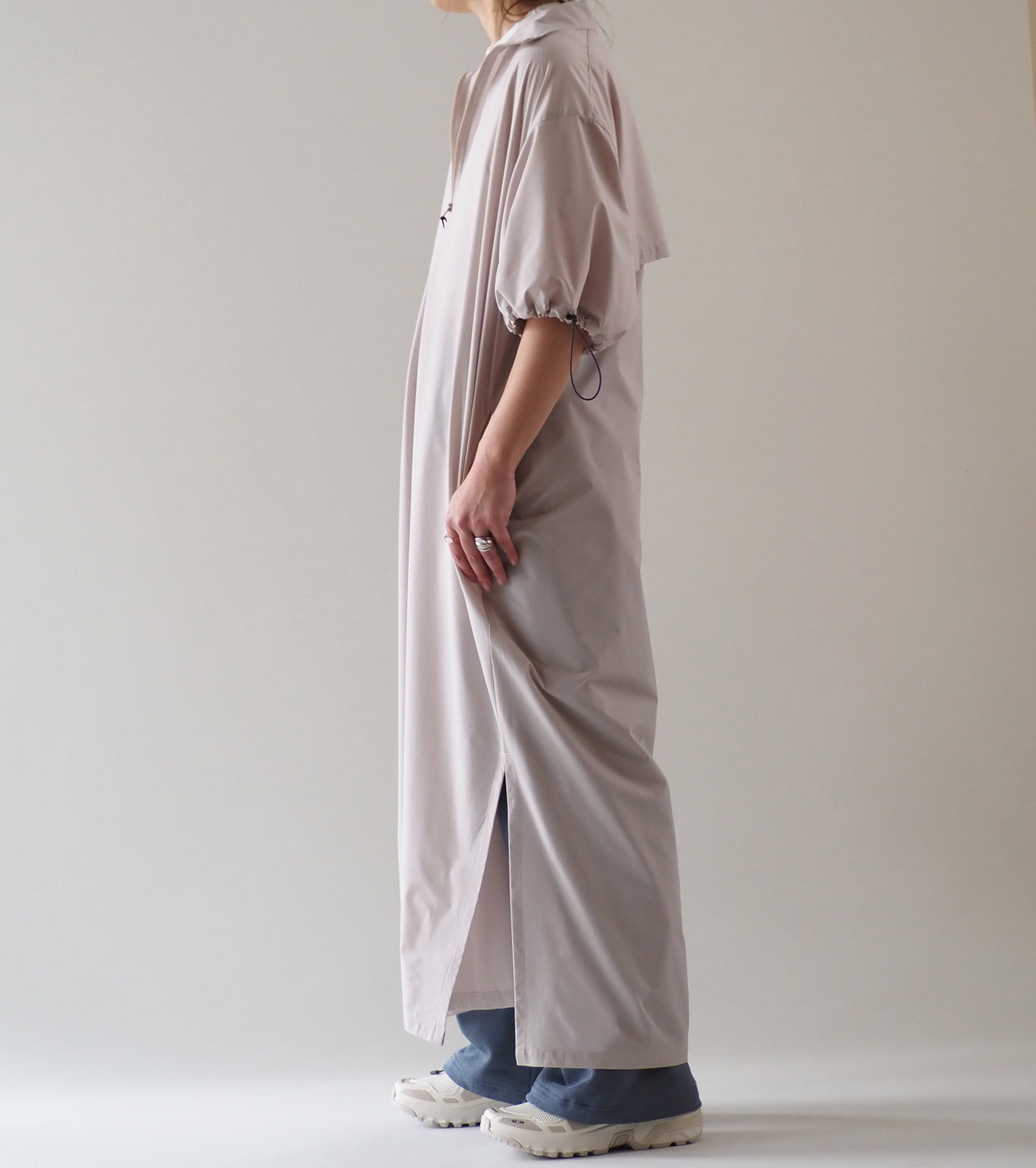 Americana Nylon Ventilation Dress, Light Beige
