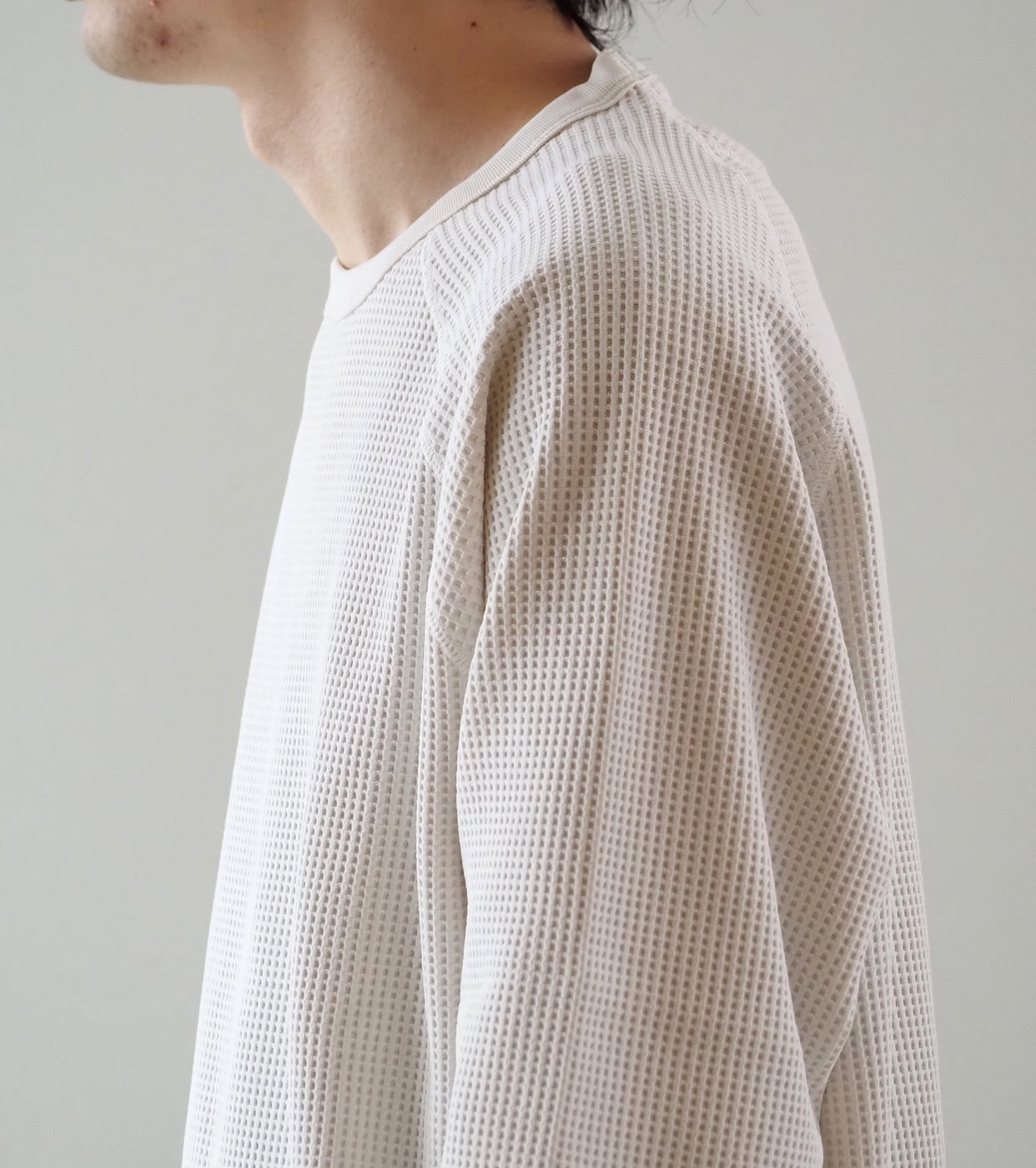 Goldwin Waffle Light Long Sleeve Tee Shirt, Ivory