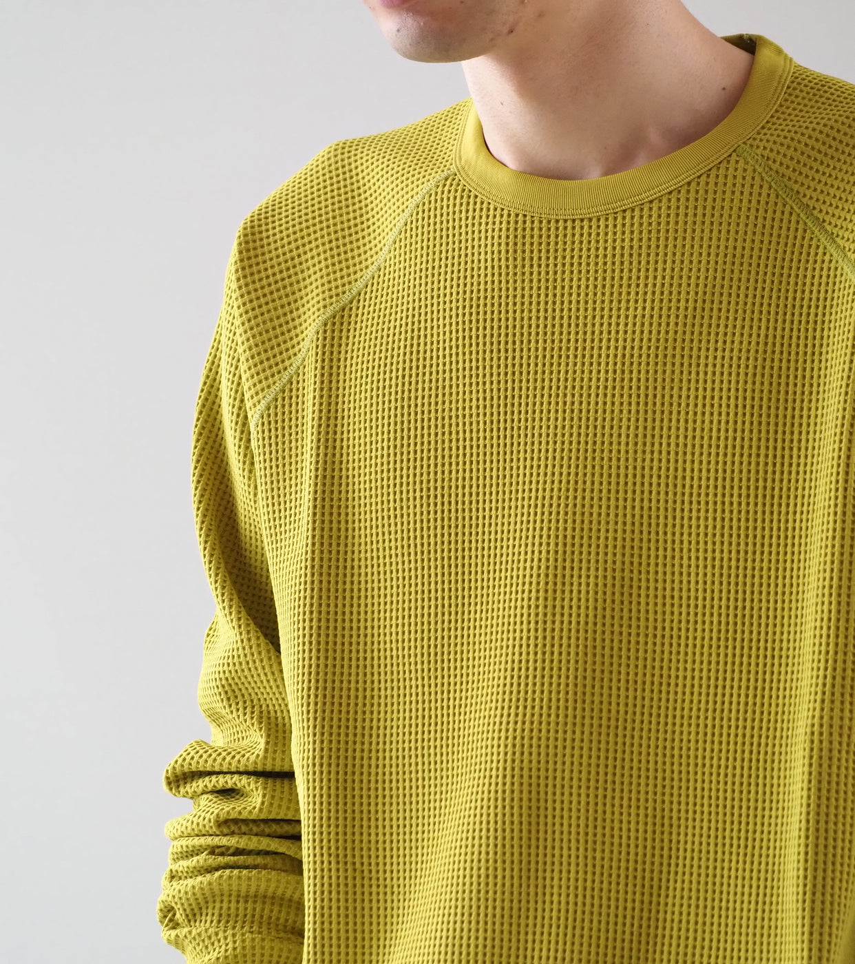 Goldwin Waffle Light Long Sleeve Tee Shirt, Honey Olive