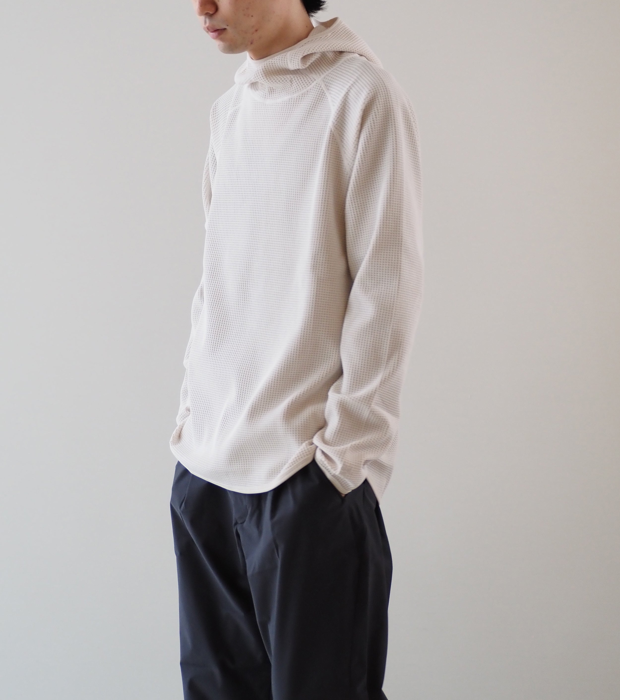 Goldwin Waffle Light Long Sleeve Hoodie , Ivory