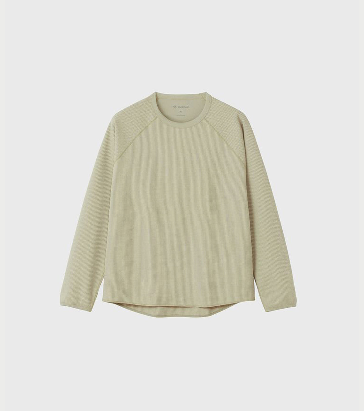 Goldwin Waffle Light Long Sleeve Tee Shirt, Oak Beige