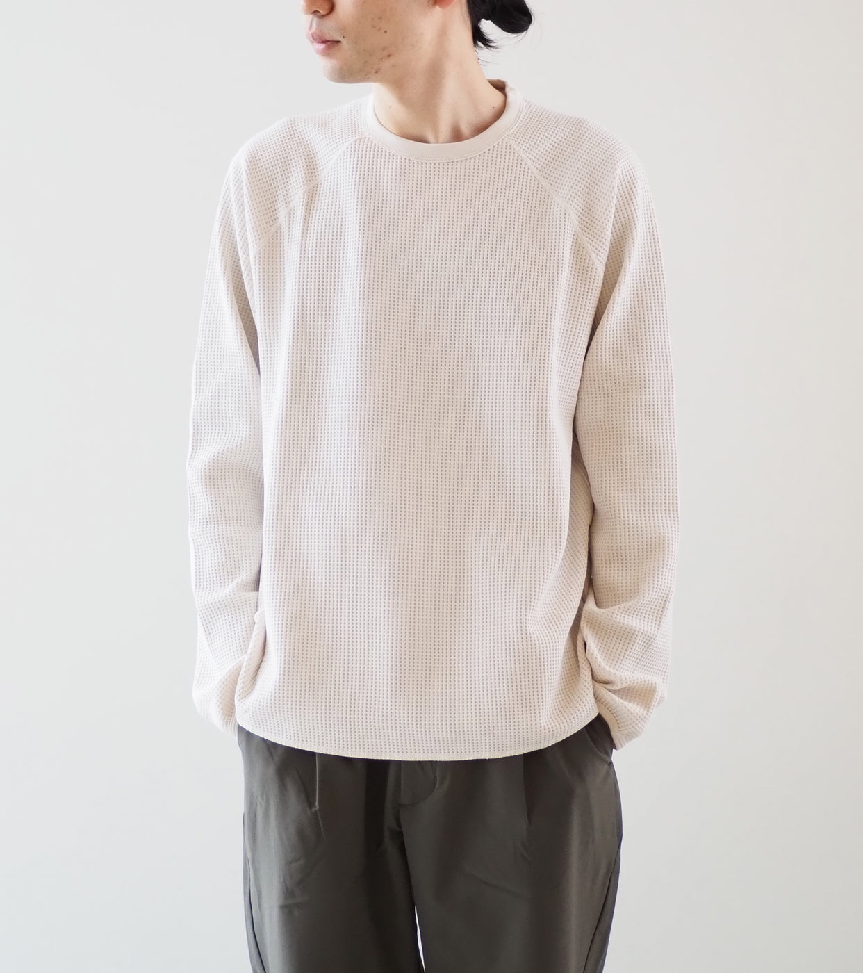 Goldwin Waffle Light Long Sleeve Tee Shirt, Ivory