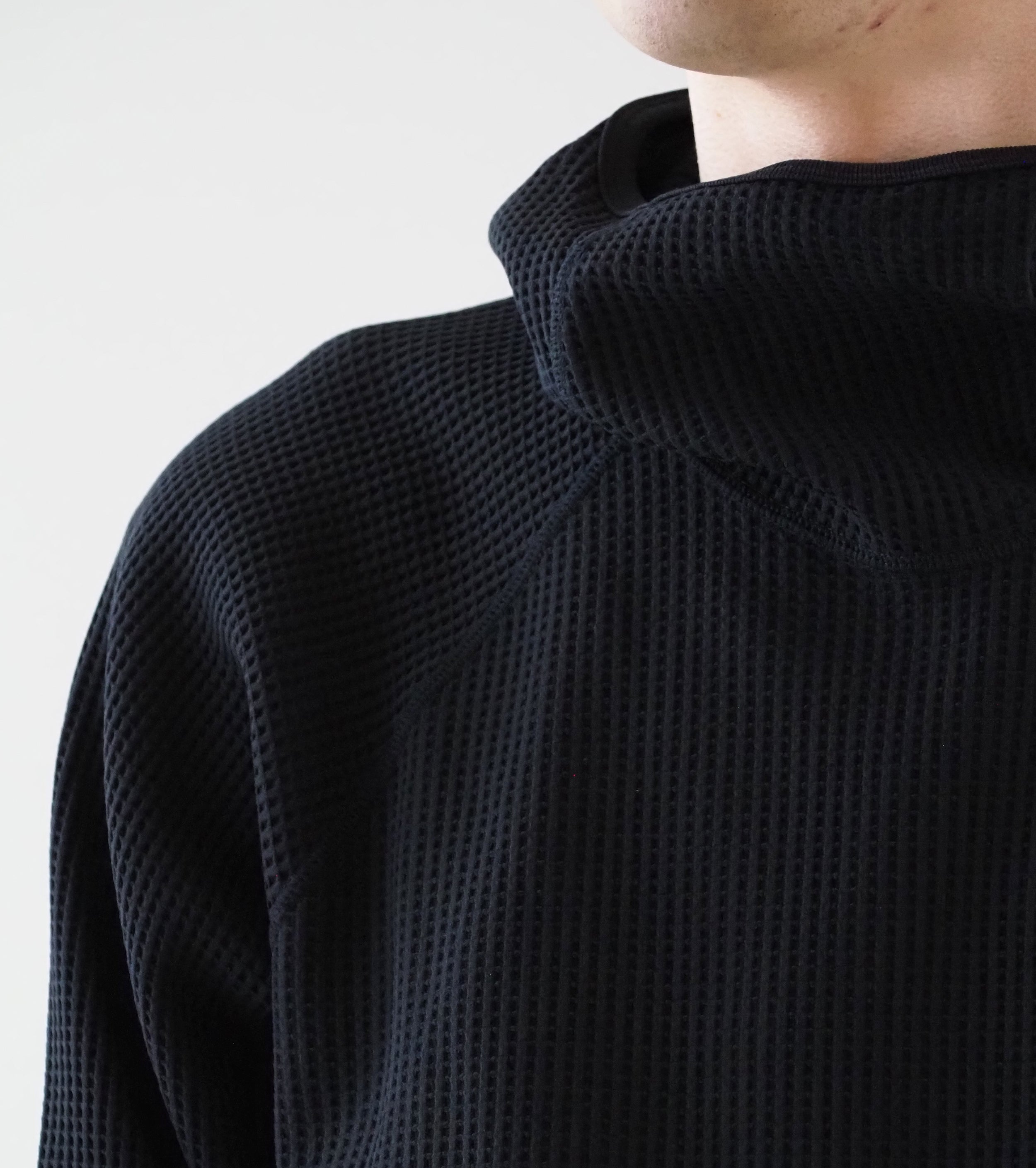 Goldwin Waffle Light Long Sleeve Hoodie , Black