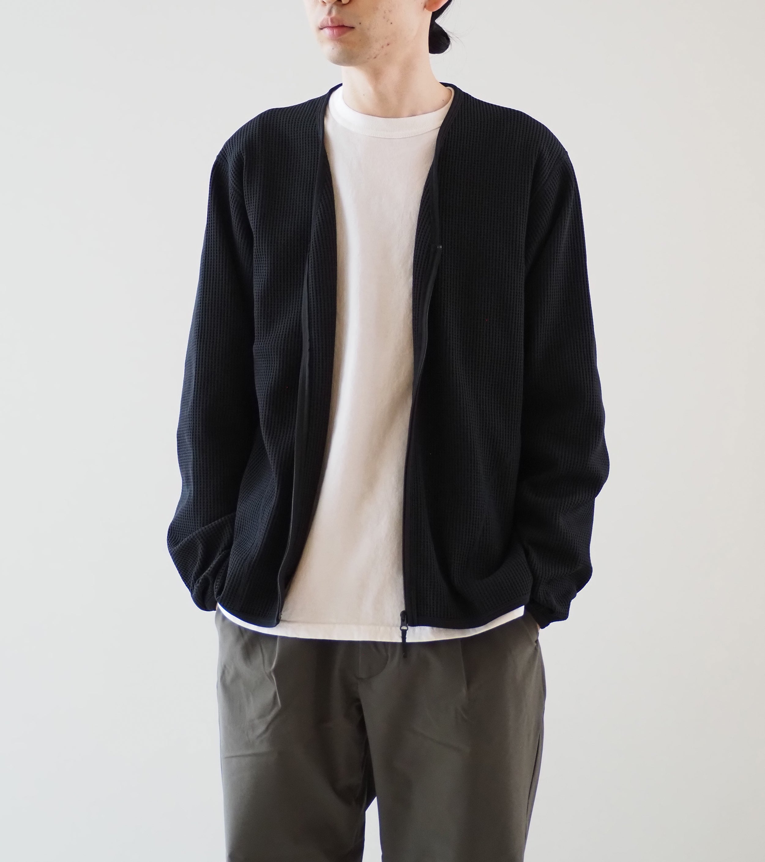Goldwin Waffle Light Cardigan , Black