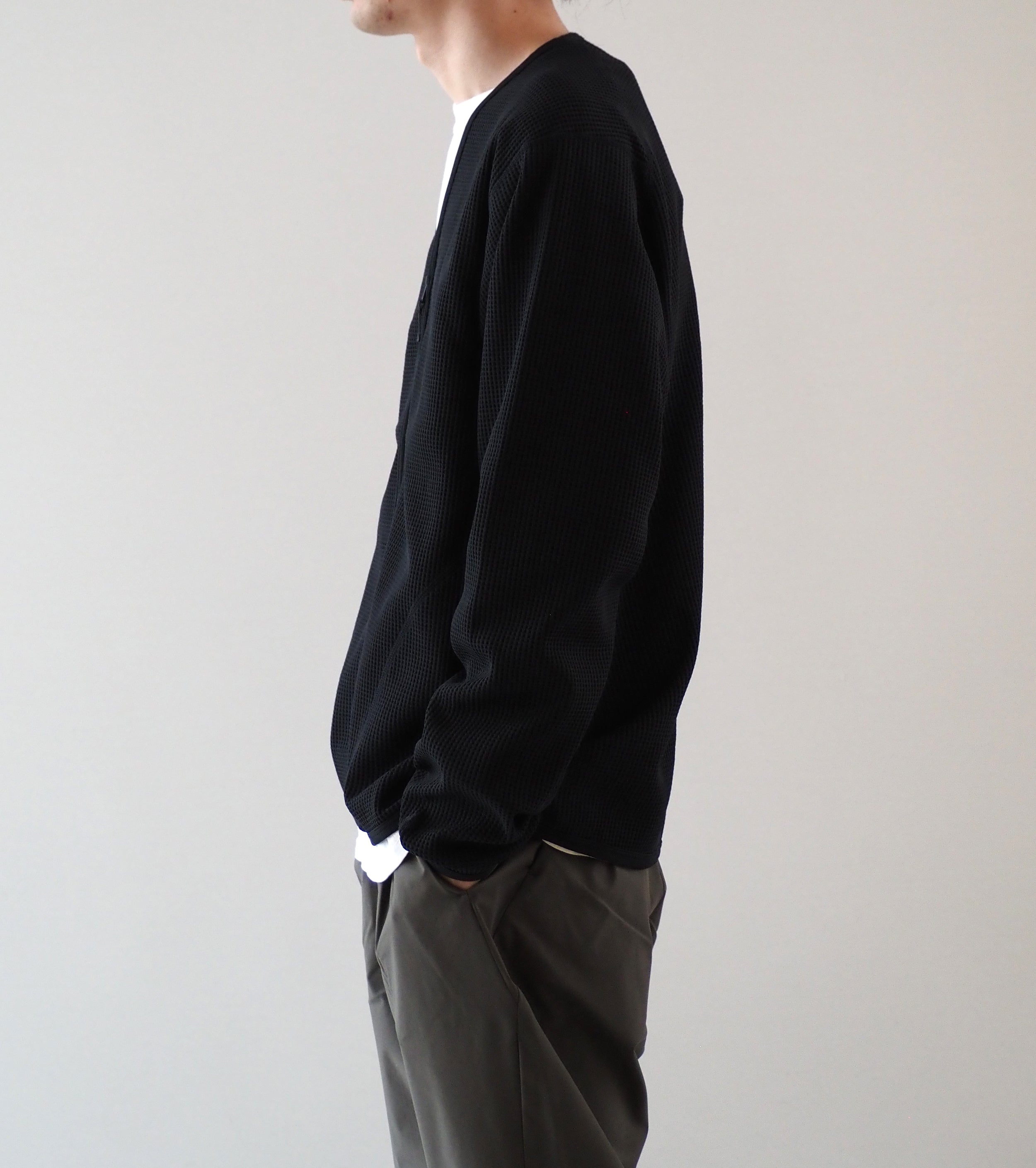 Goldwin Waffle Light Cardigan , Black