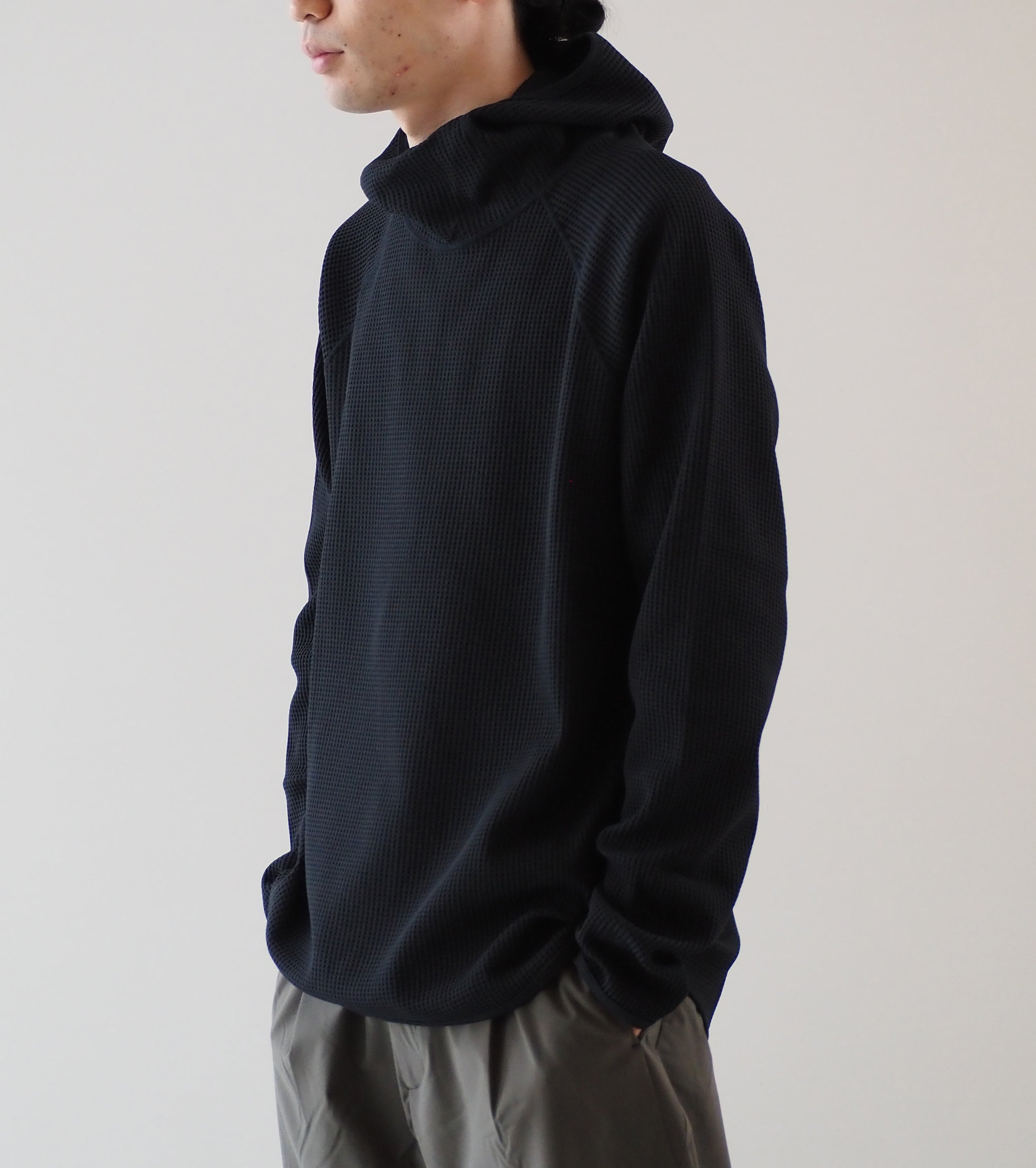 Goldwin Waffle Light Long Sleeve Hoodie , Black