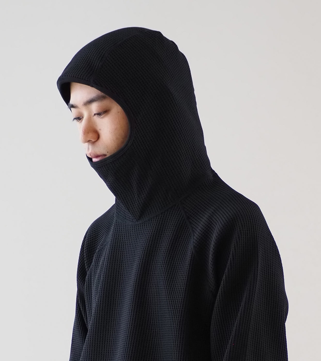 Goldwin Waffle Light Long Sleeve Hoodie , Black