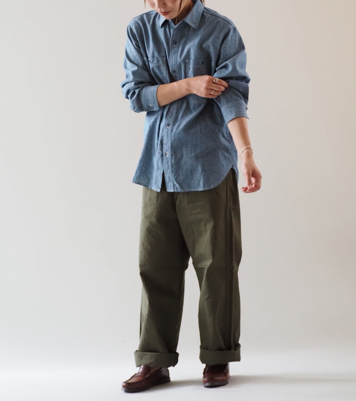 orslow WIDE FIT FRENCH WORK PANTS <UNISEX> , Army Green