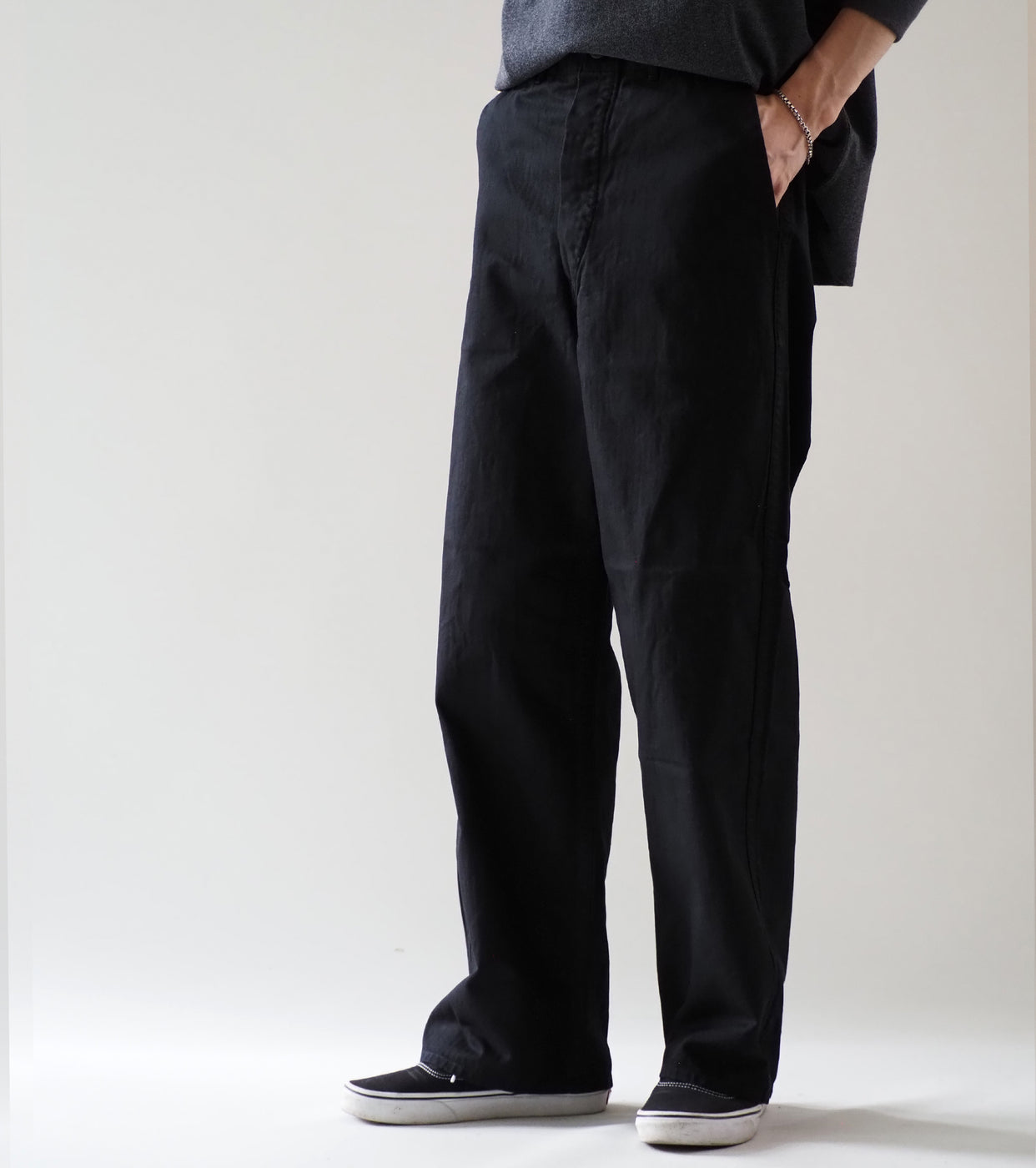 orslow WIDE FIT FRENCH WORK PANTS <UNISEX> , Black