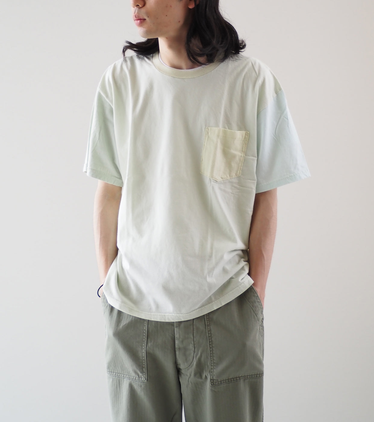orslow 4Tone Pockets Tee Shirts, Ice Green