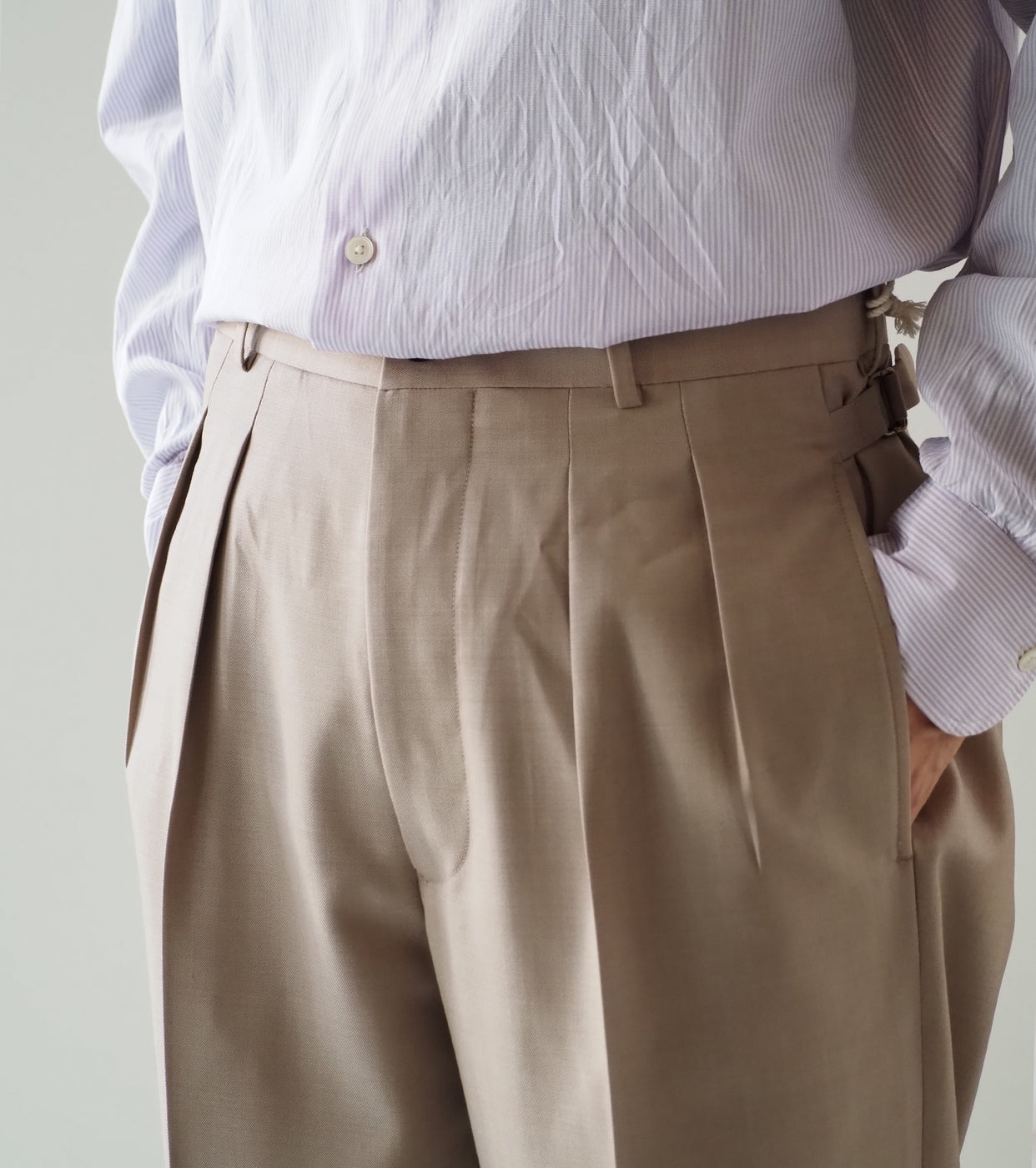 MAATEE&SONS FOREVER SLACKS , Light Beige