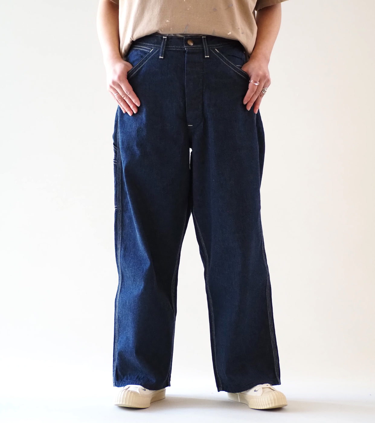 orslow Women's Wide Fit 30's Painter Pants , One Wash