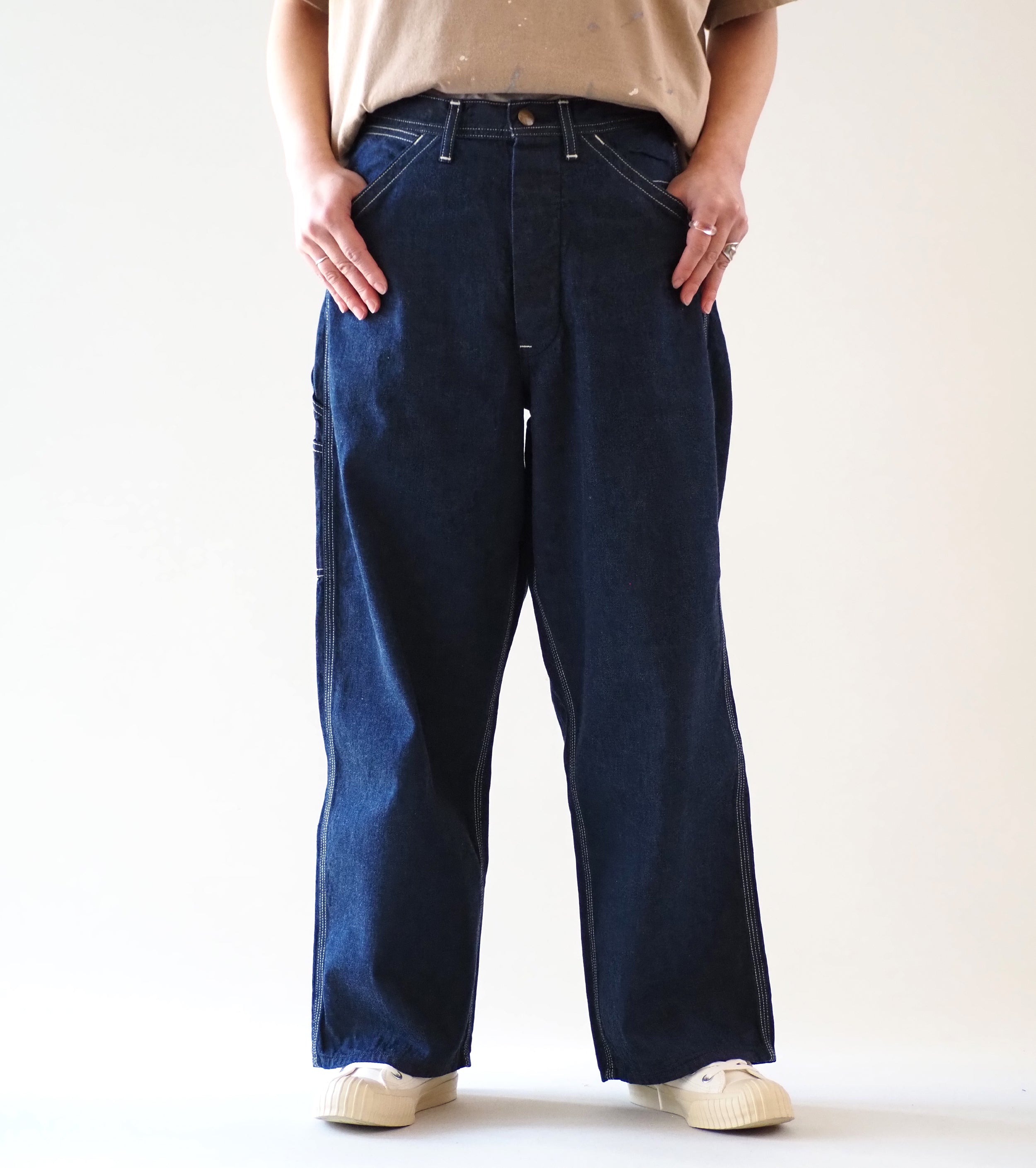 orslow Women's Wide Fit 30's Painter Pants , One Wash