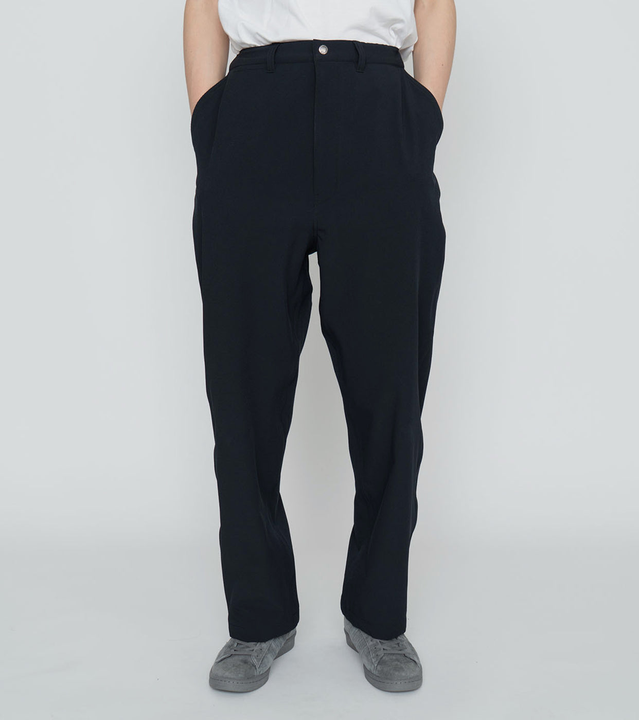 Stretch twill wide tapered field pants,Dark Navy