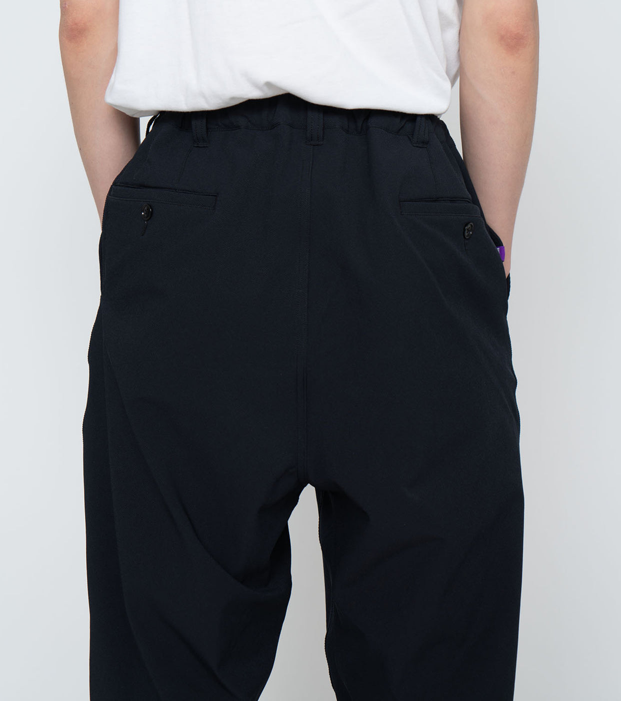 Stretch twill wide tapered field pants,Dark Navy
