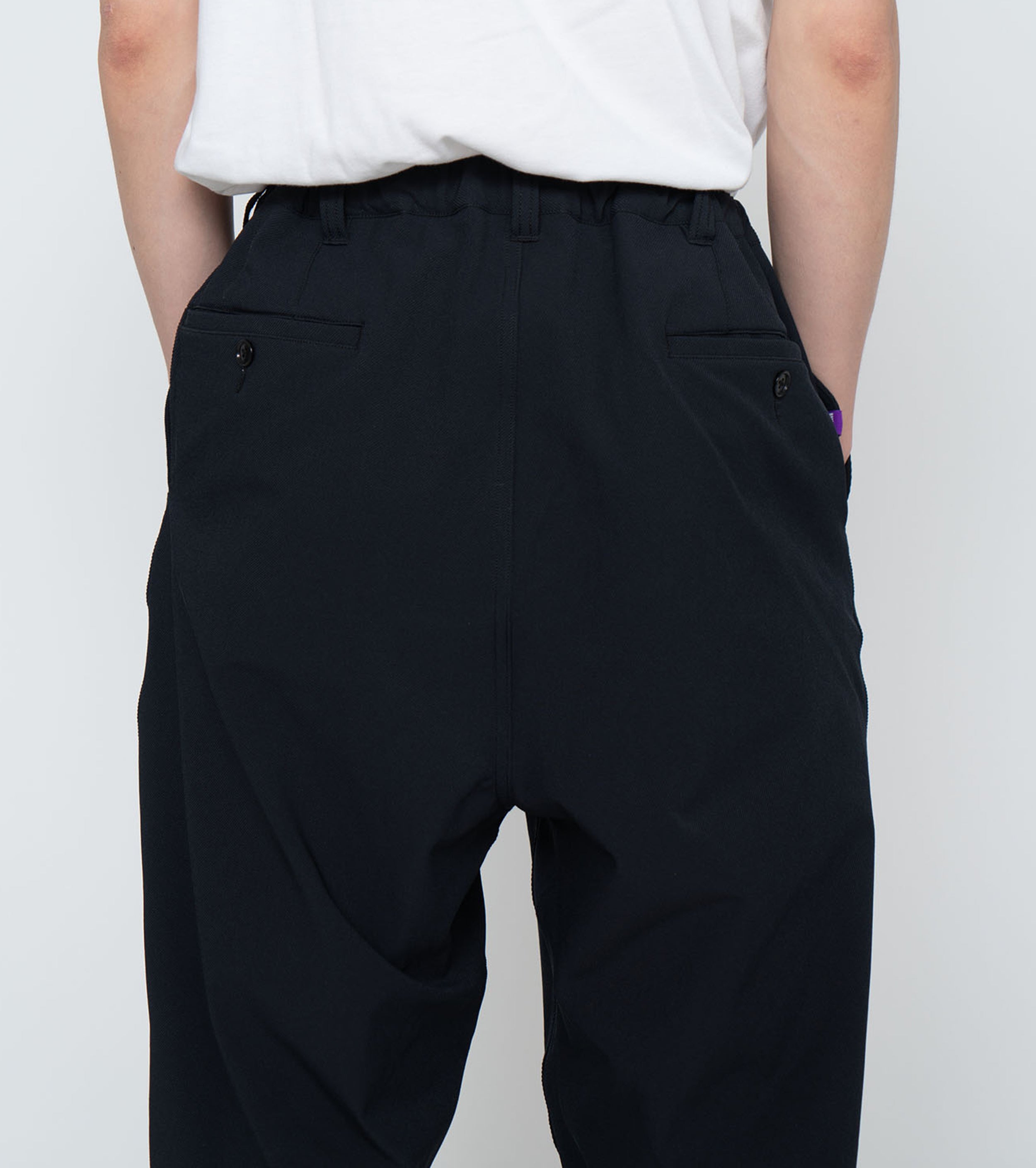 Stretch twill wide tapered field pants,Dark Navy