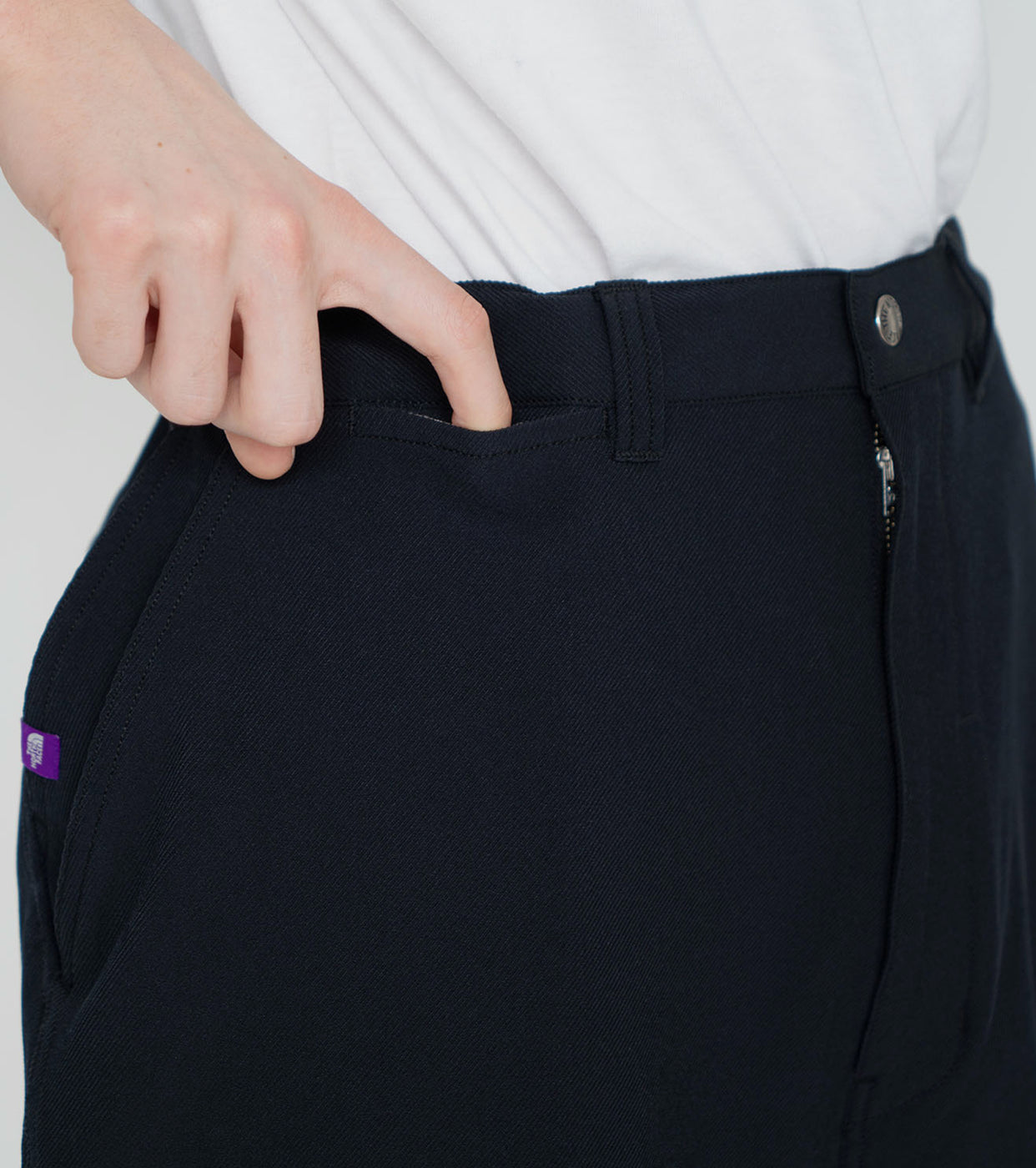 Stretch twill wide tapered field pants,Dark Navy