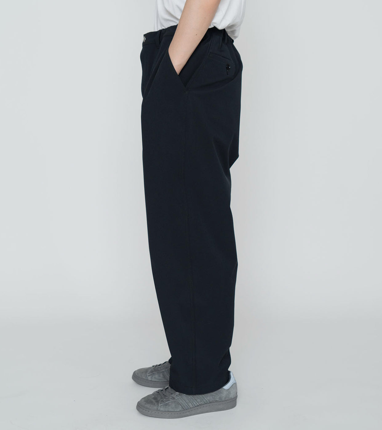 Stretch twill wide tapered field pants,Dark Navy