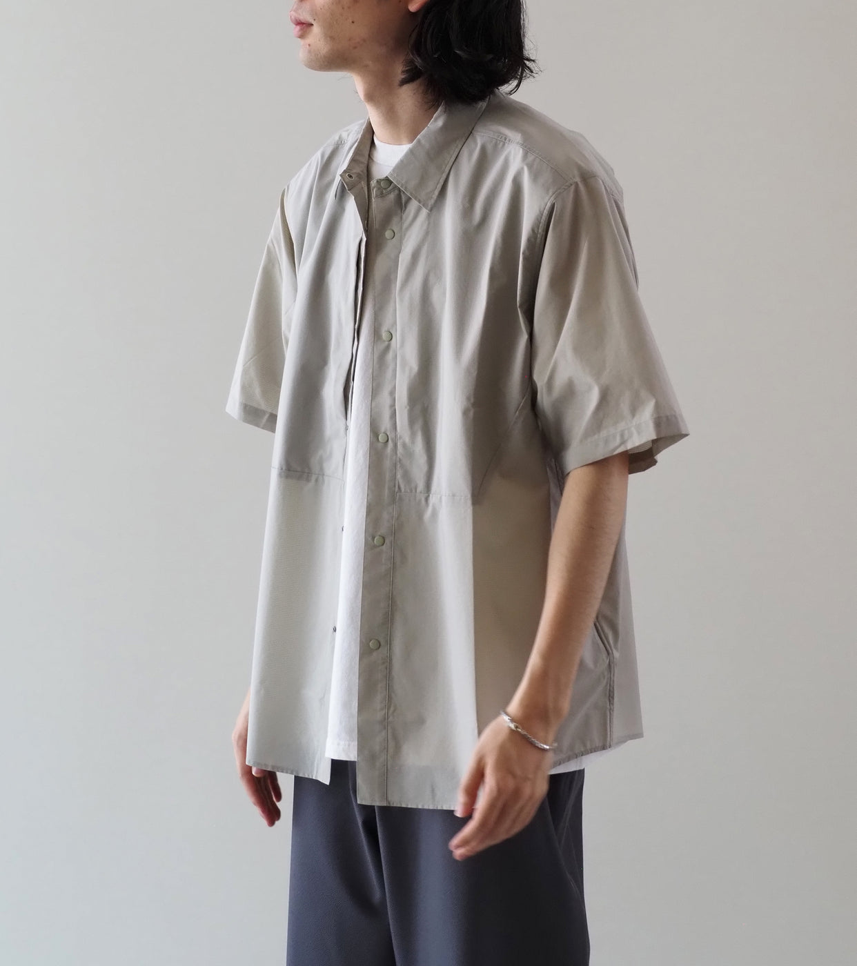 Goldwin PERTEX EQUILIBRIUM S/S Wind Shirt , Fog Beige